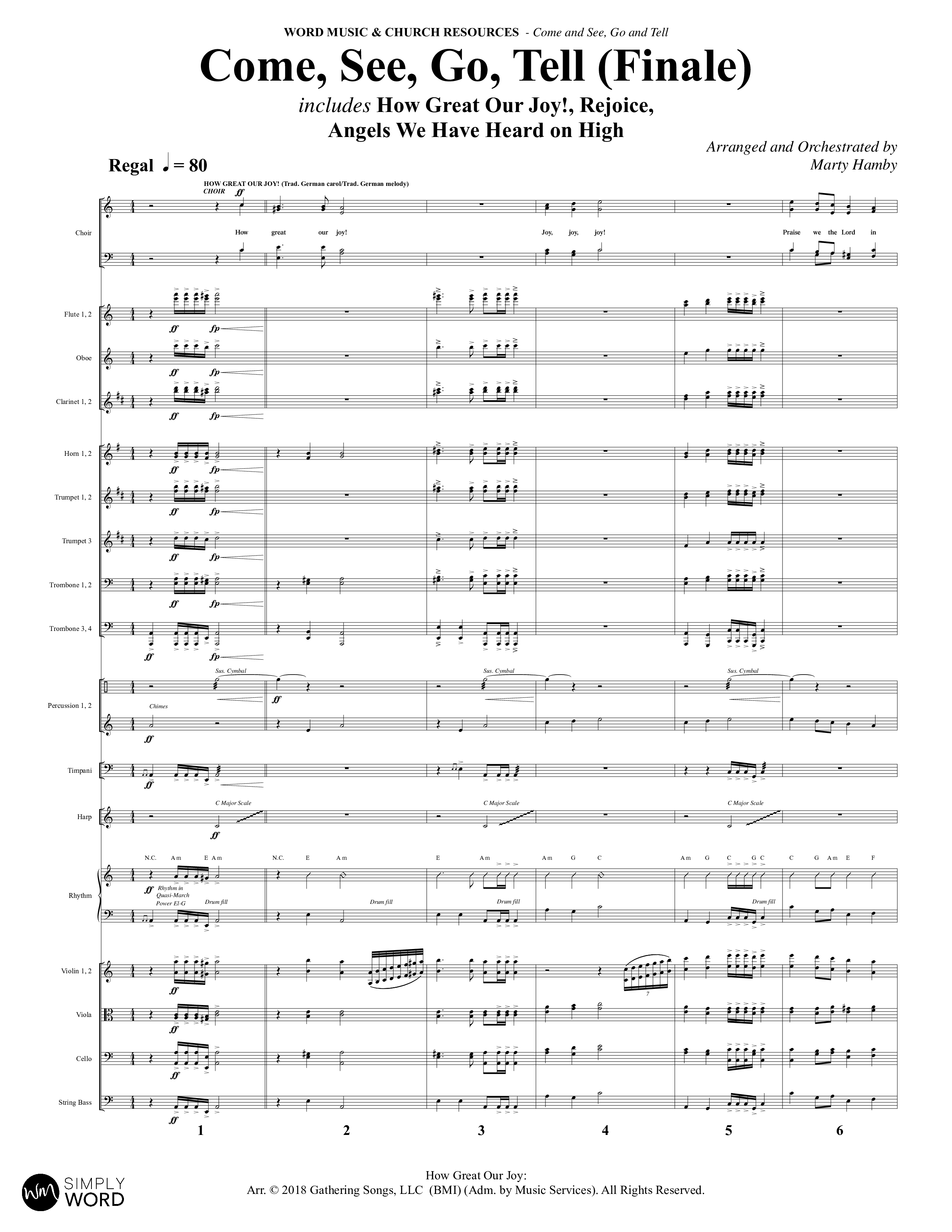 Come And See Go And Tell (11 Song Choral Collection) Song 11 (Orchestration) (Word Music Choral / Arr. Marty Hamby)