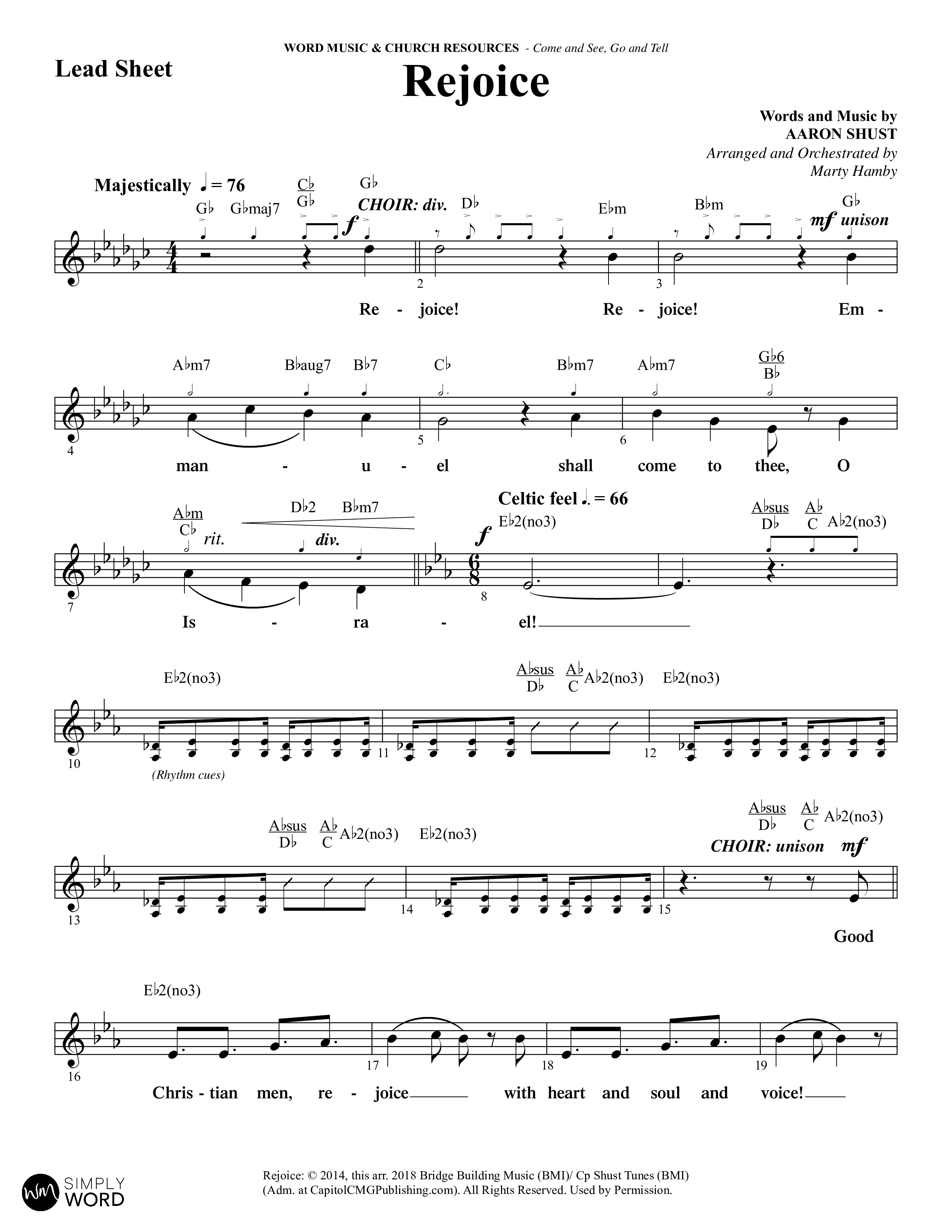 Come And See Go And Tell (11 Song Choral Collection) Song 1 (Lead & Chords) (Word Music Choral / Arr. Marty Hamby)