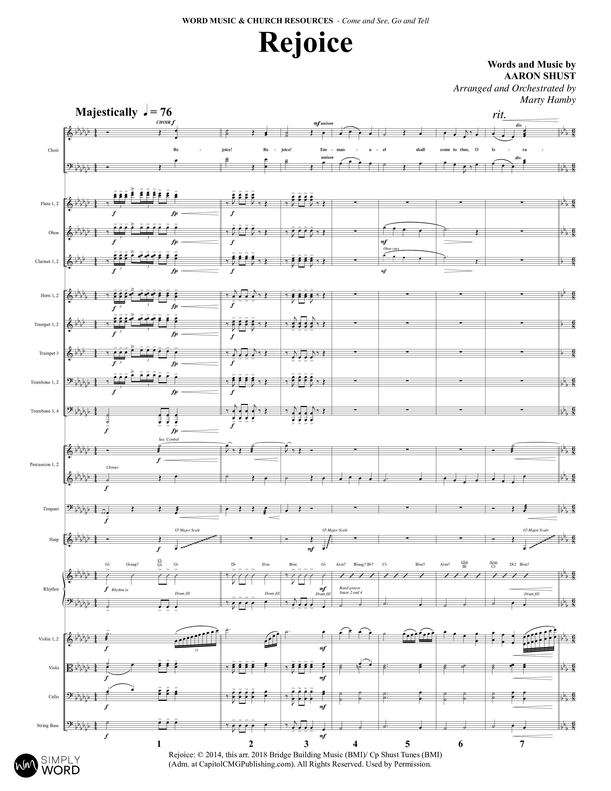 Come And See Go And Tell (11 Song Choral Collection) Orchestrations (SATB) (Word Music Choral / Arr. Marty Hamby)