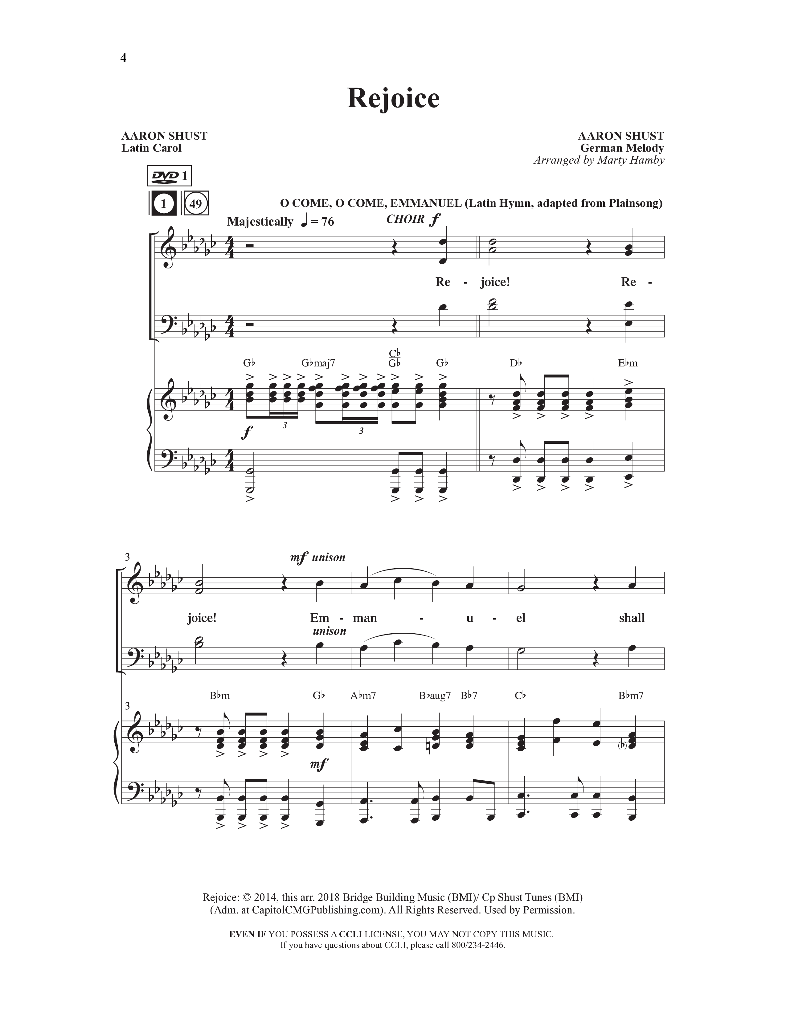 Come And See Go And Tell (11 Song Choral Collection) Song 1 (Piano SATB) (Word Music Choral / Arr. Marty Hamby)