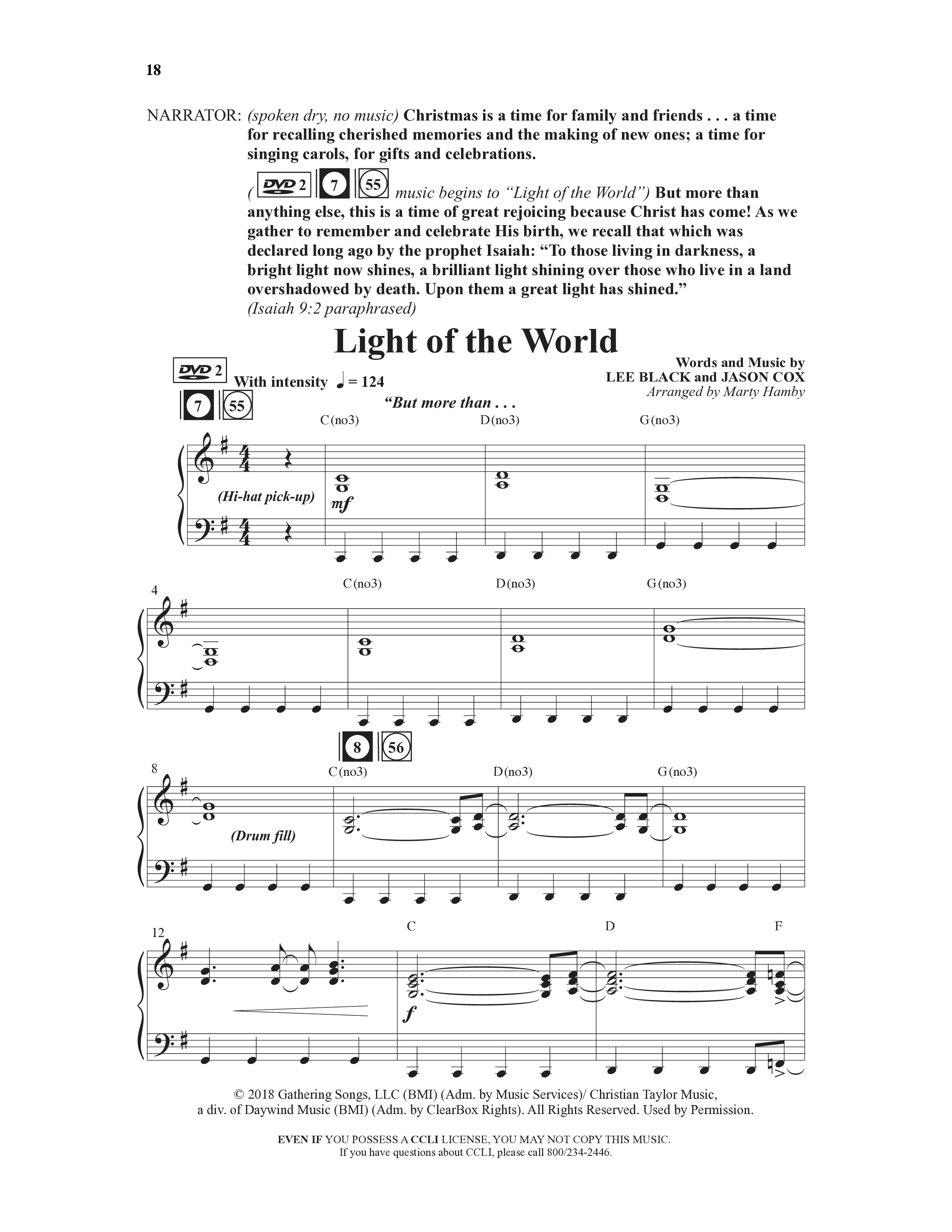 Come And See Go And Tell (11 Song Choral Collection) Song 2 (Piano SATB) (Word Music Choral / Arr. Marty Hamby)