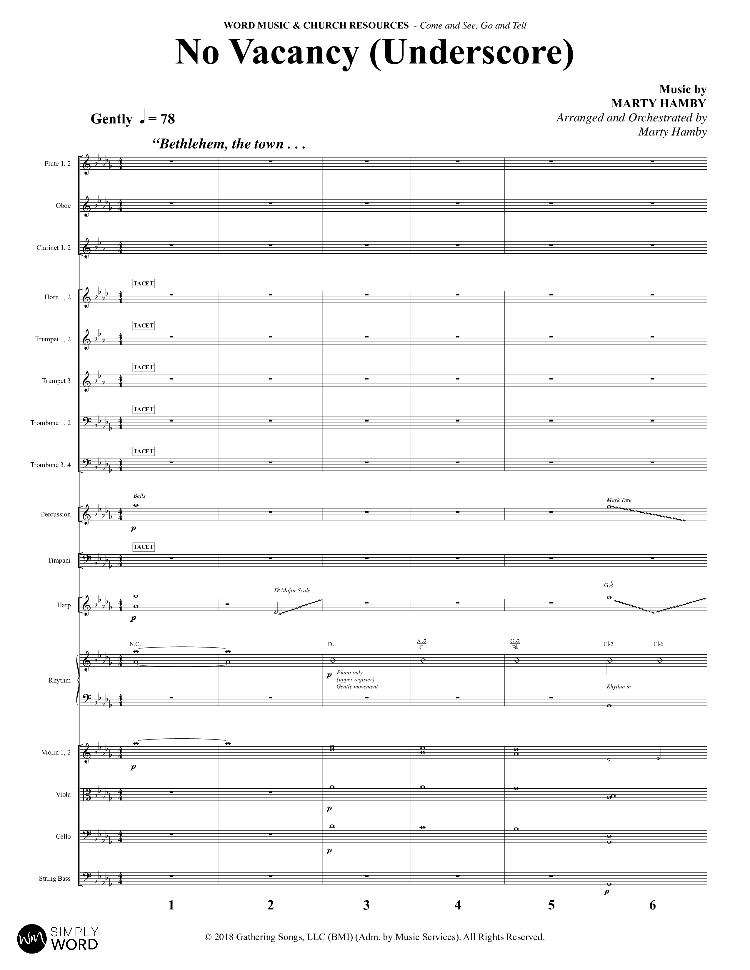 Come And See Go And Tell (11 Song Choral Collection) Song 3 (Orchestration) (Word Music Choral / Arr. Marty Hamby)