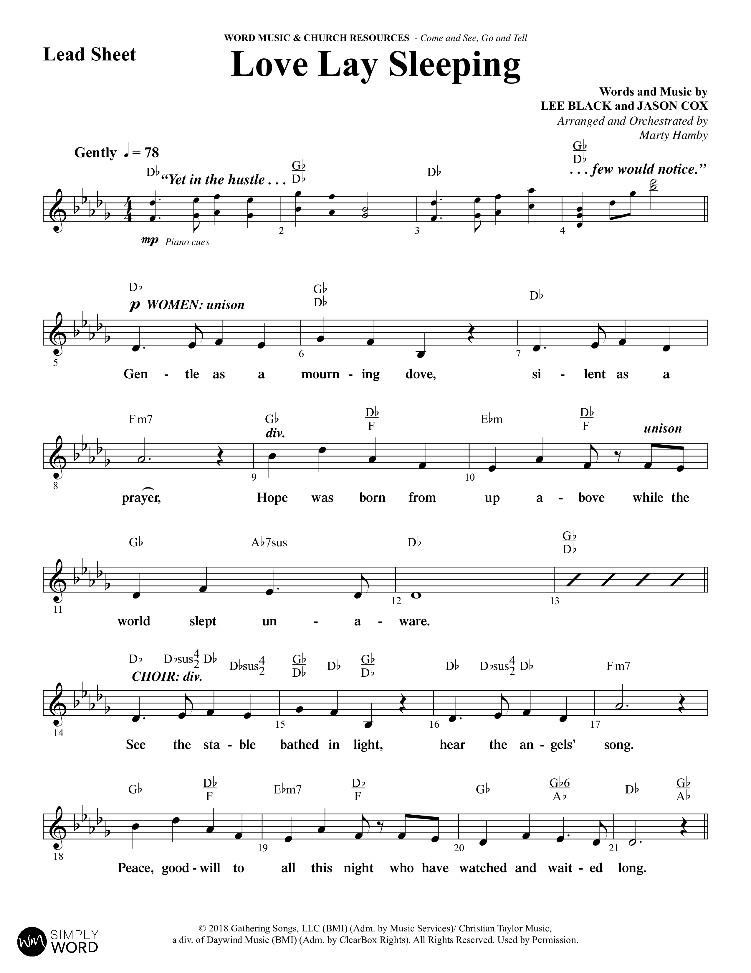 Come And See Go And Tell (11 Song Choral Collection) Song 4 (Lead & Chords) (Word Music Choral / Arr. Marty Hamby)