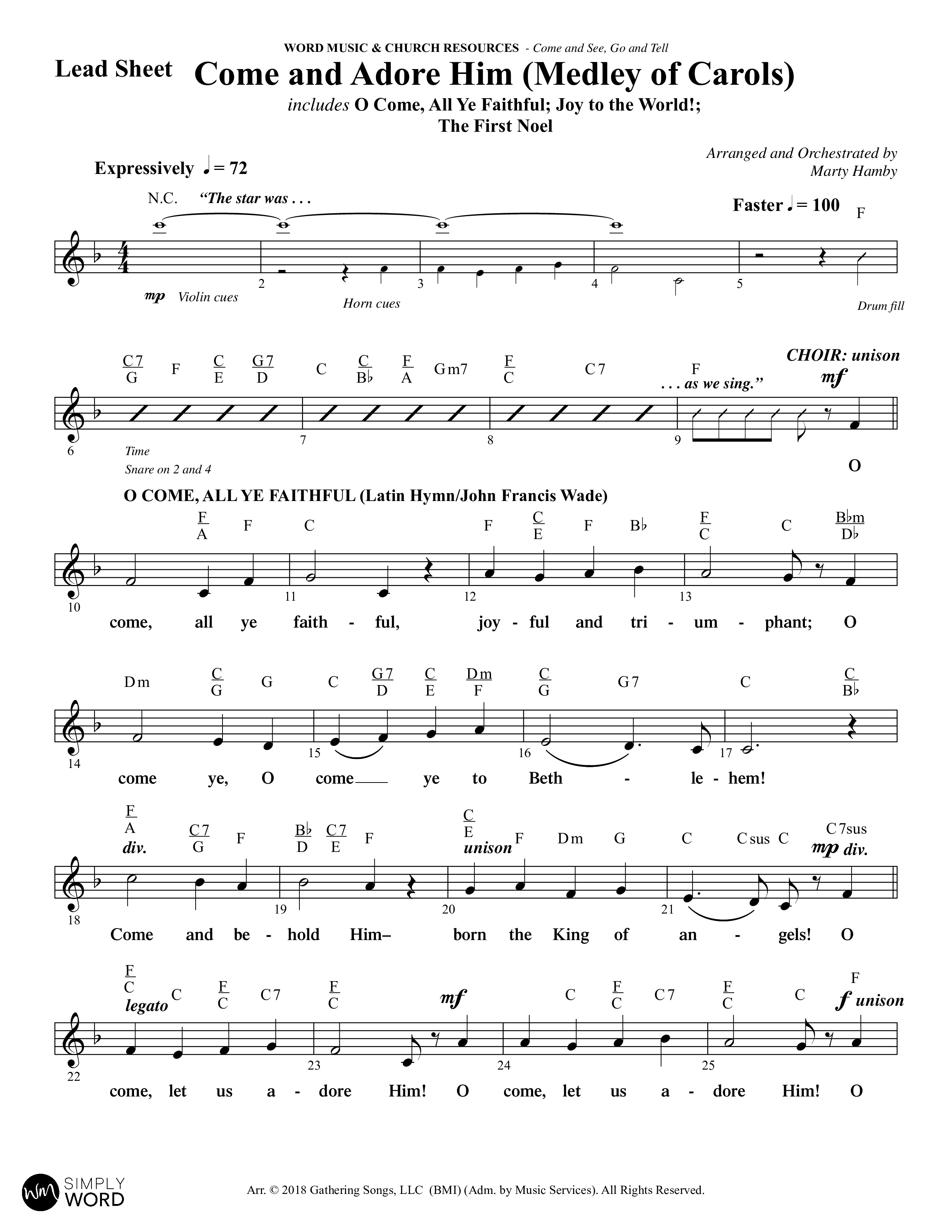 Come And See Go And Tell (11 Song Choral Collection) Song 5 (Lead & Chords) (Word Music Choral / Arr. Marty Hamby)