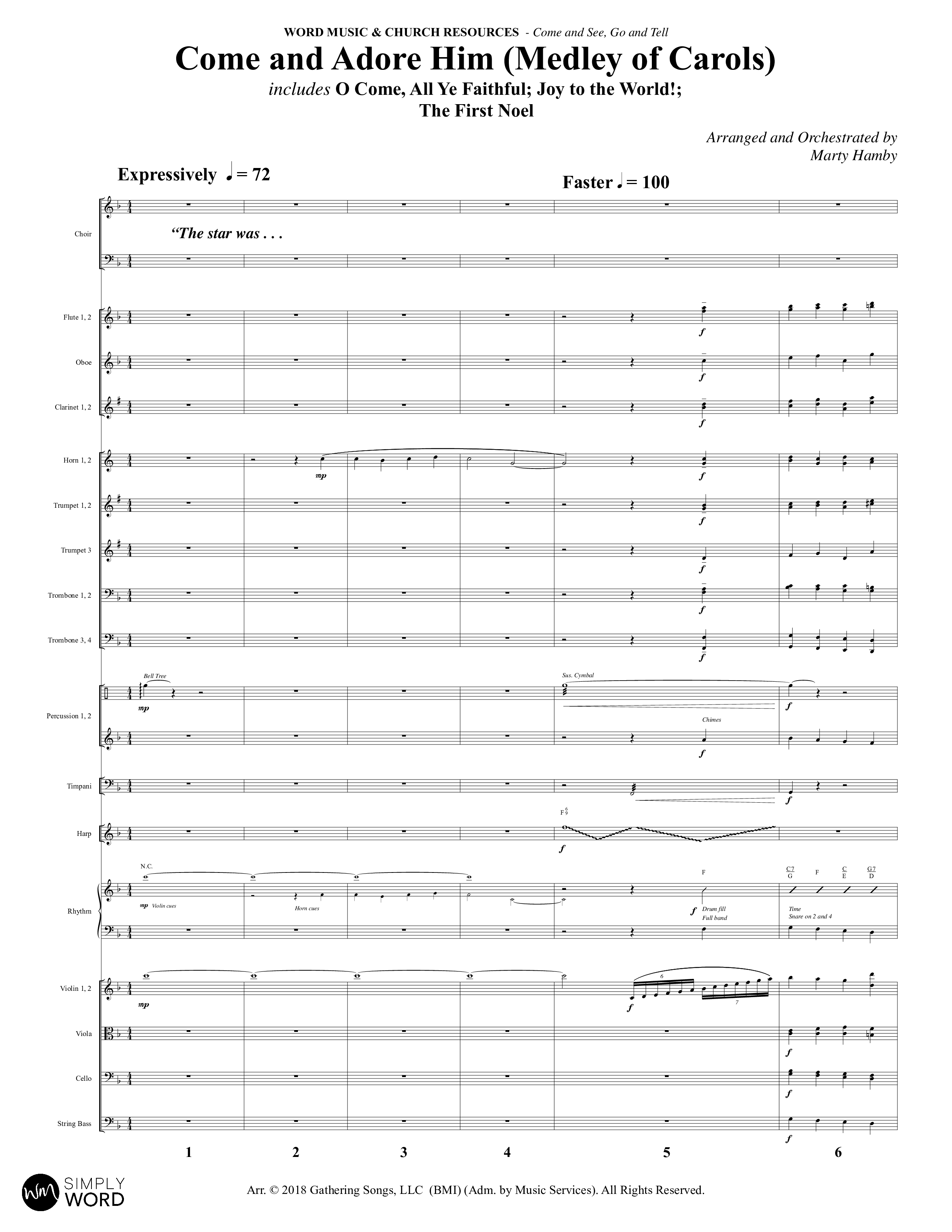 Come And See Go And Tell (11 Song Choral Collection) Song 5 (Orchestration) (Word Music Choral / Arr. Marty Hamby)