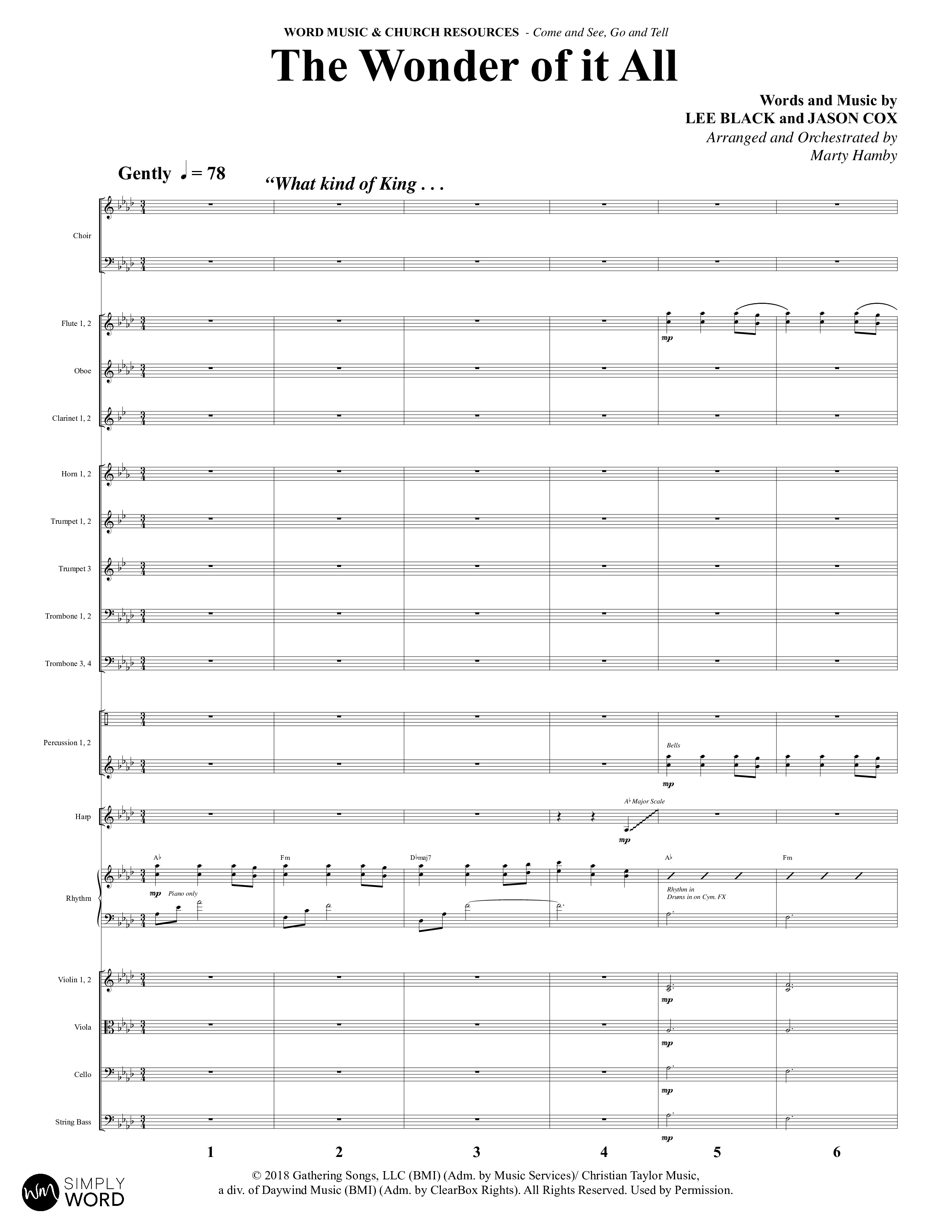 Come And See Go And Tell (11 Song Choral Collection) Song 6 (Orchestration) (Word Music Choral / Arr. Marty Hamby)