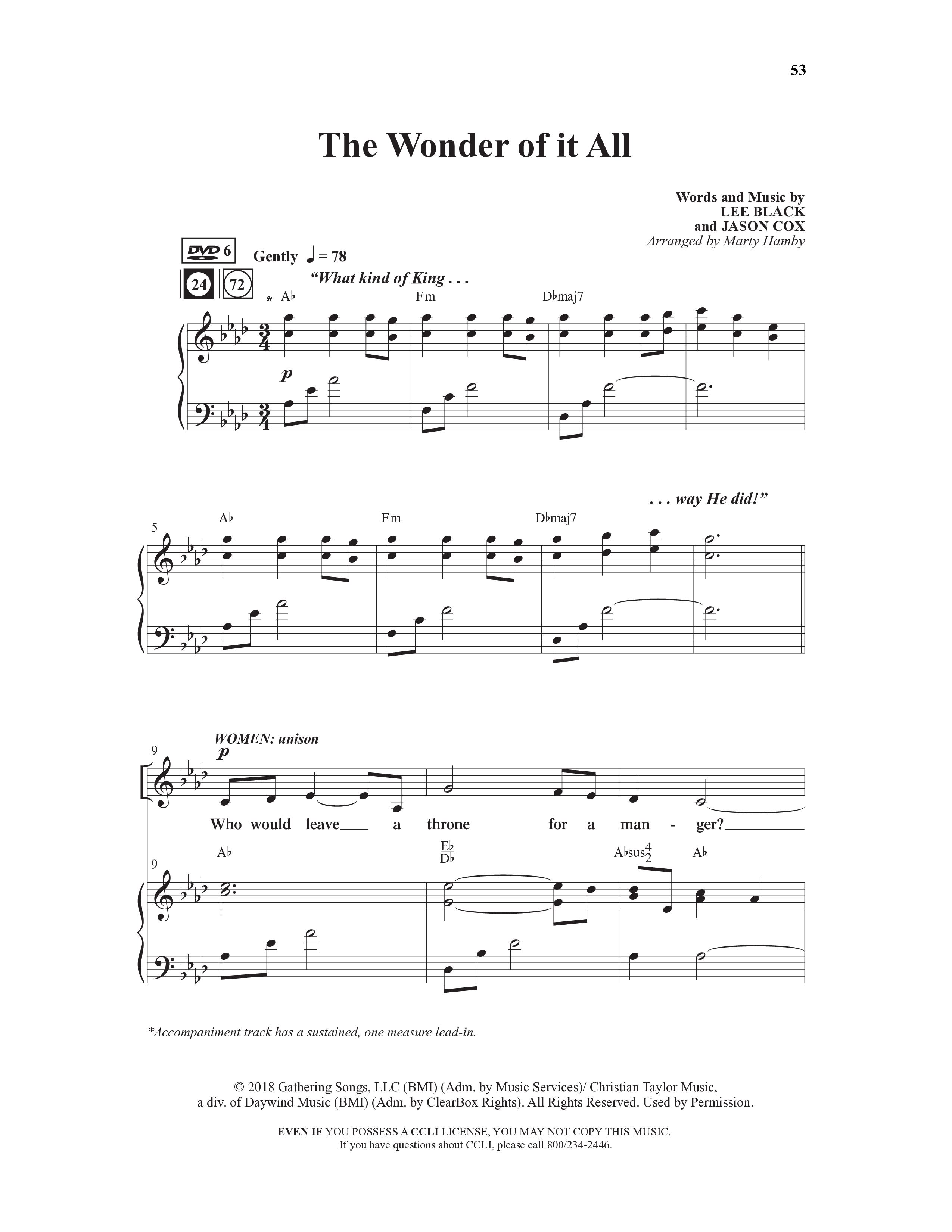 Come And See Go And Tell (11 Song Choral Collection) Song 6 (Piano SATB) (Word Music Choral / Arr. Marty Hamby)