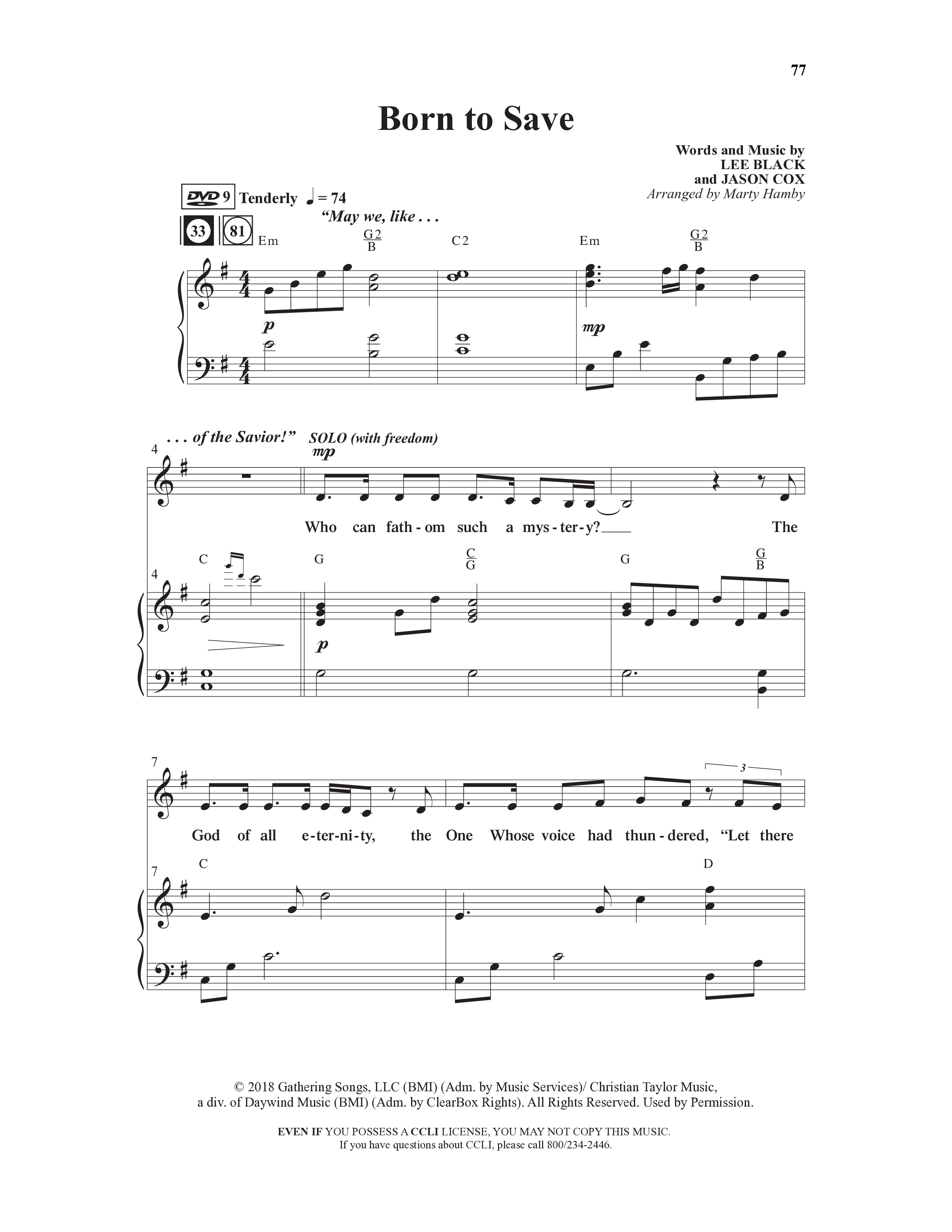 Come And See Go And Tell (11 Song Choral Collection) Song 9 (Piano SATB) (Word Music Choral / Arr. Marty Hamby)