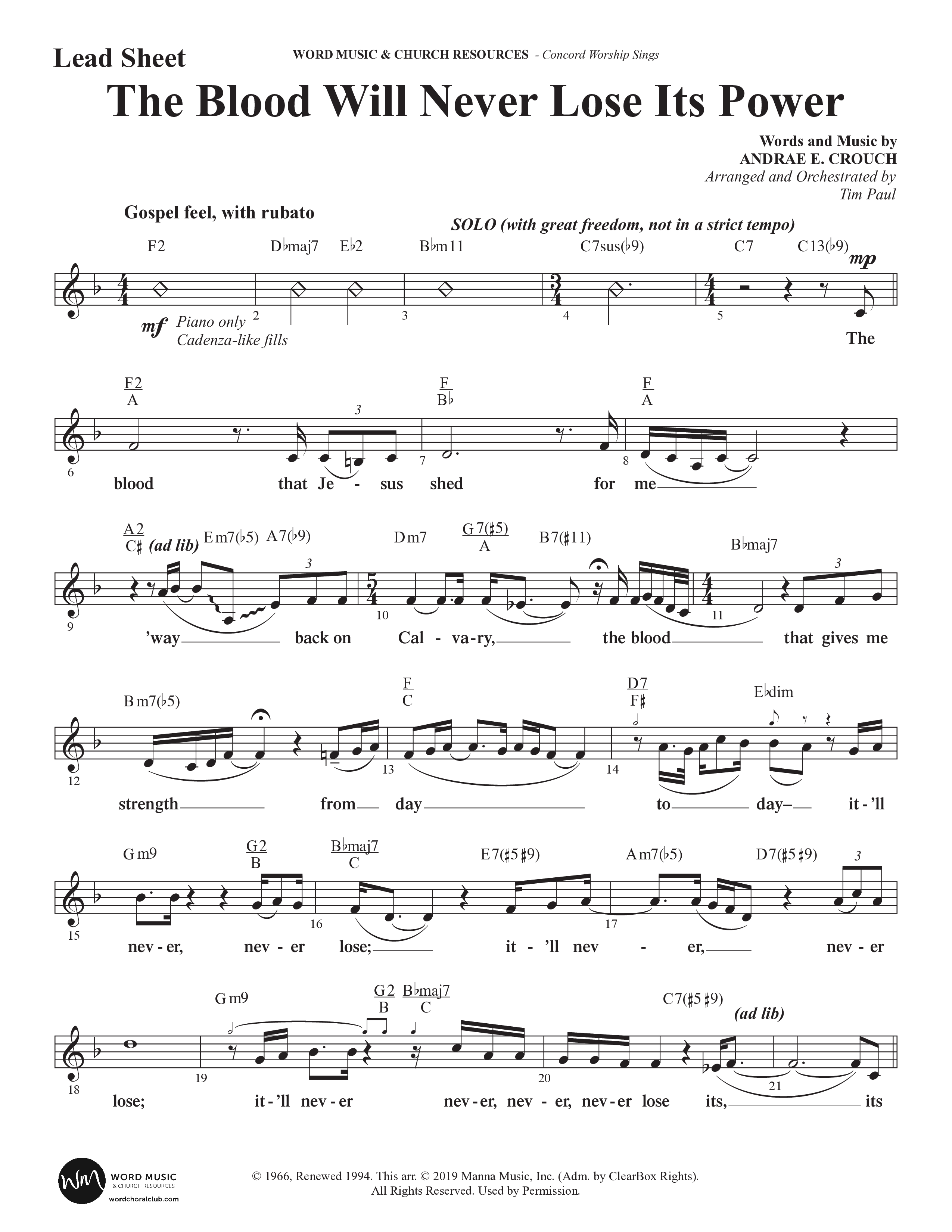 Concord Worship Sings (9 Song Choral Collection) Song 2 (Lead & Chords) (Concord Worship / Arr. Tim Paul)