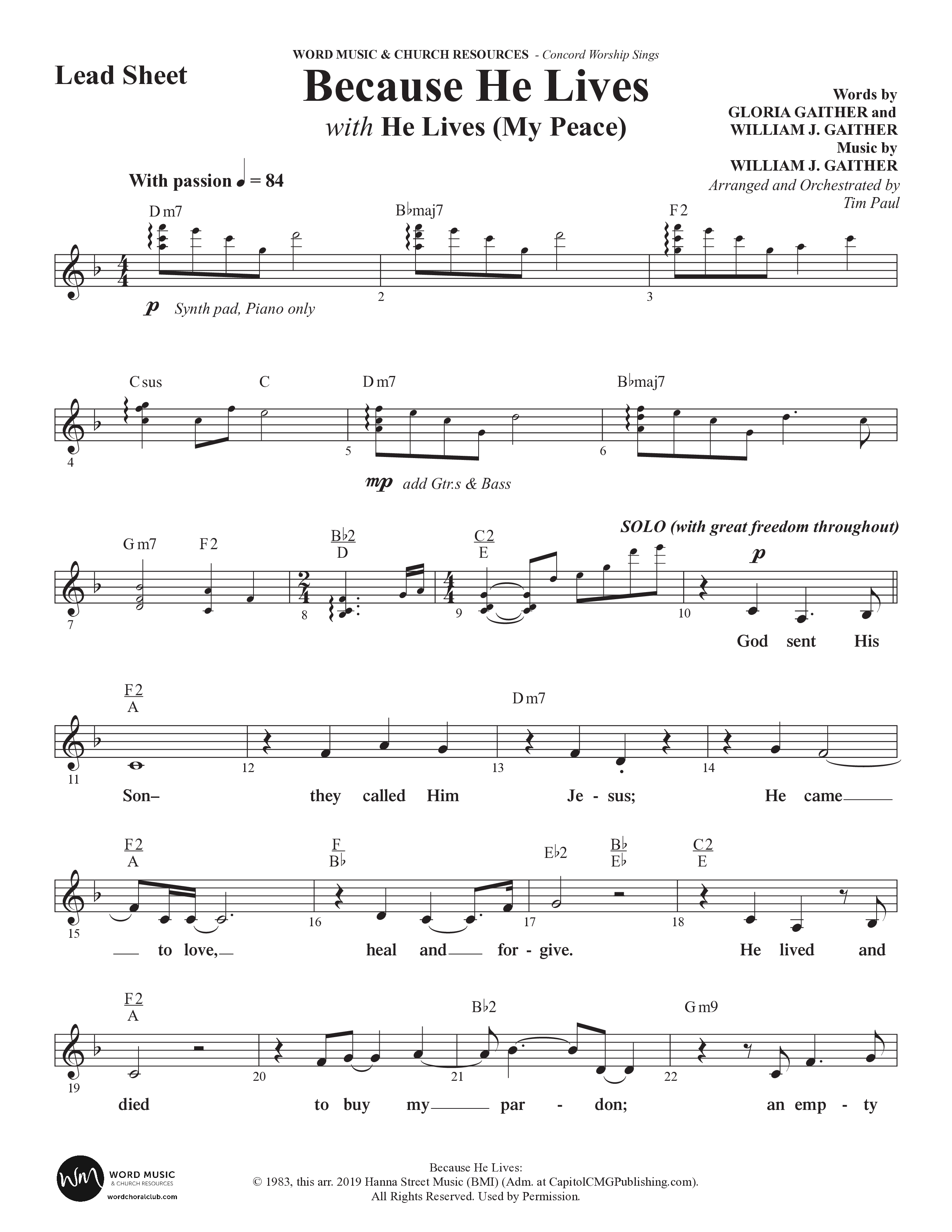 Concord Worship Sings (9 Song Choral Collection) Song 3 (Lead & Chords) (Concord Worship / Arr. Tim Paul)