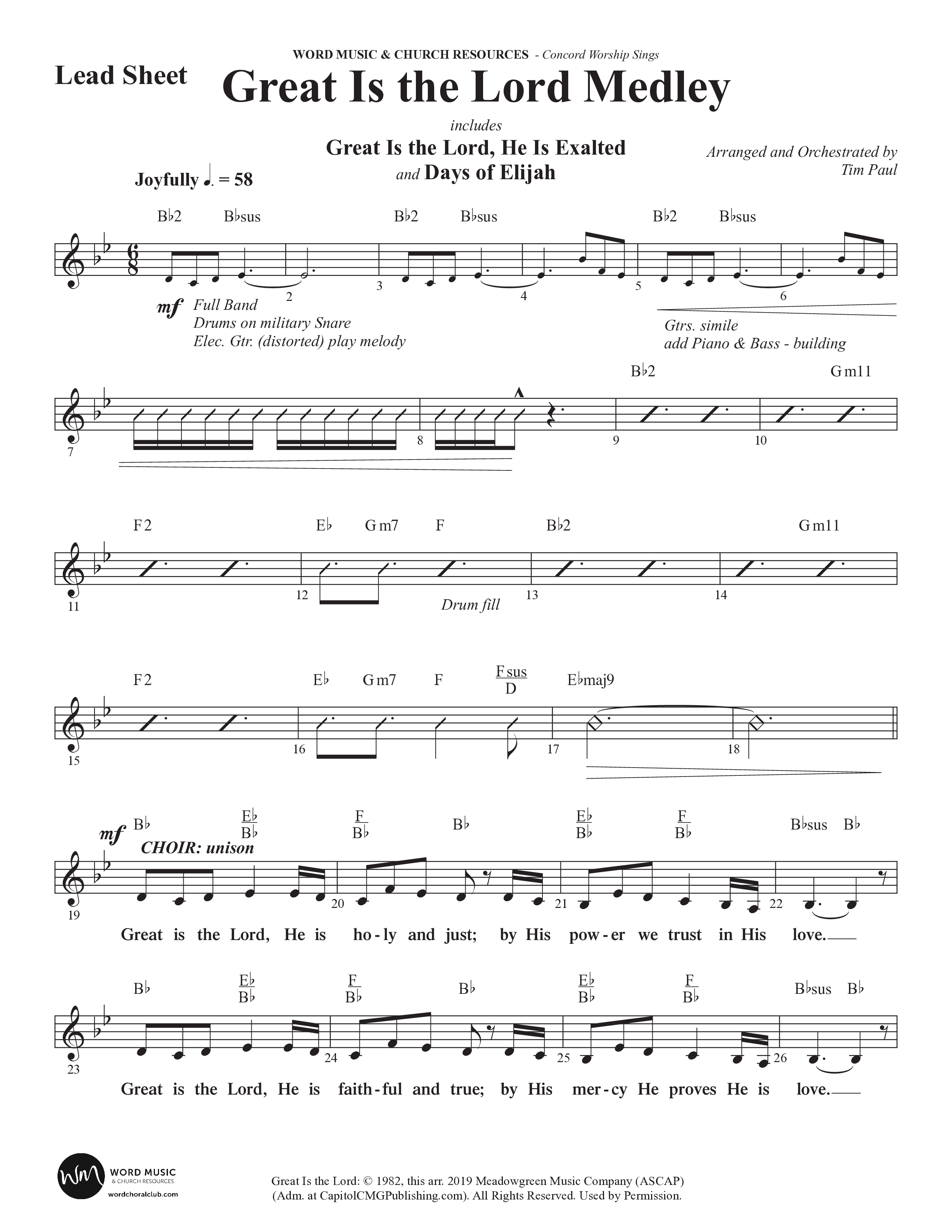Concord Worship Sings (9 Song Choral Collection) Song 5 (Lead & Chords) (Concord Worship / Arr. Tim Paul)