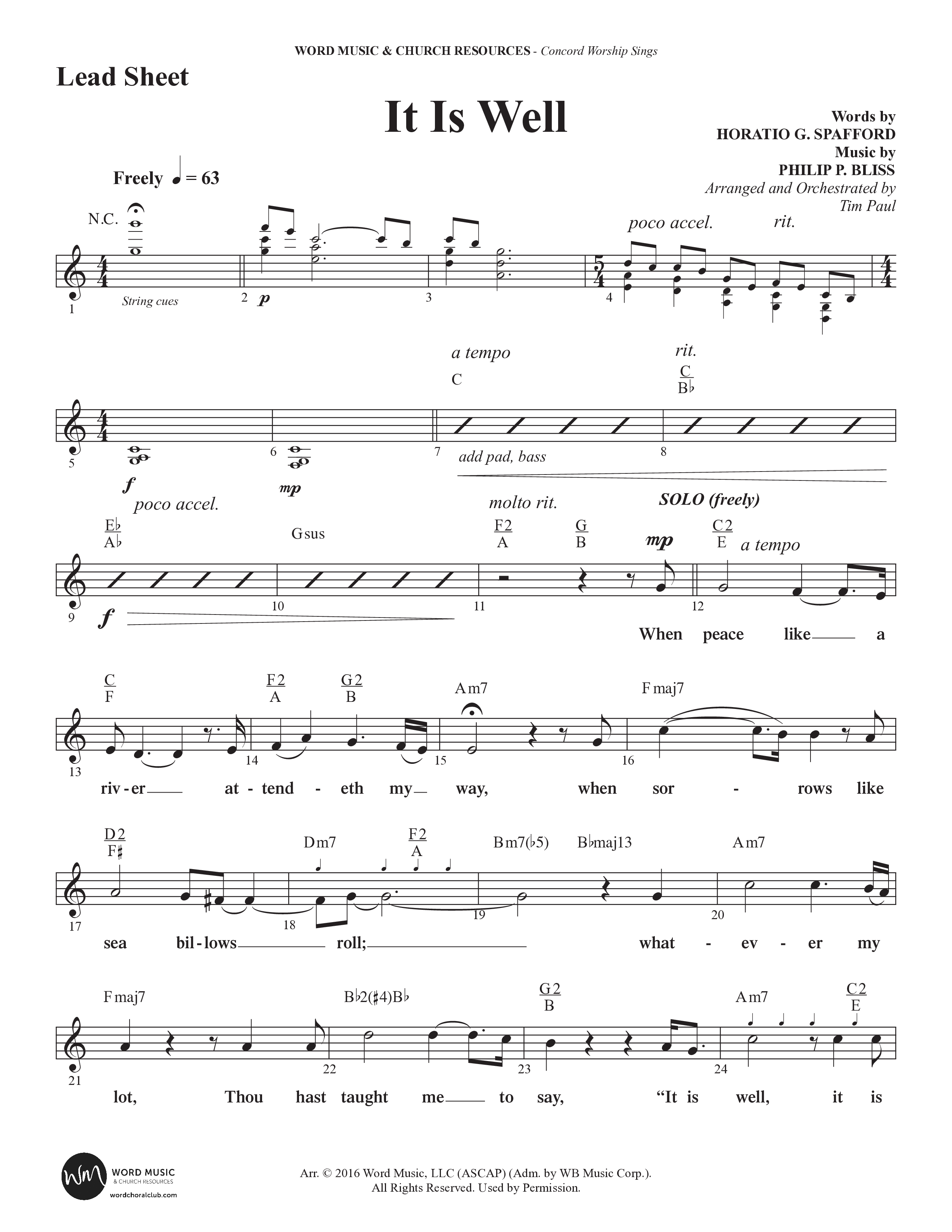 Concord Worship Sings (9 Song Choral Collection) Song 8 (Lead & Chords) (Concord Worship / Arr. Tim Paul)
