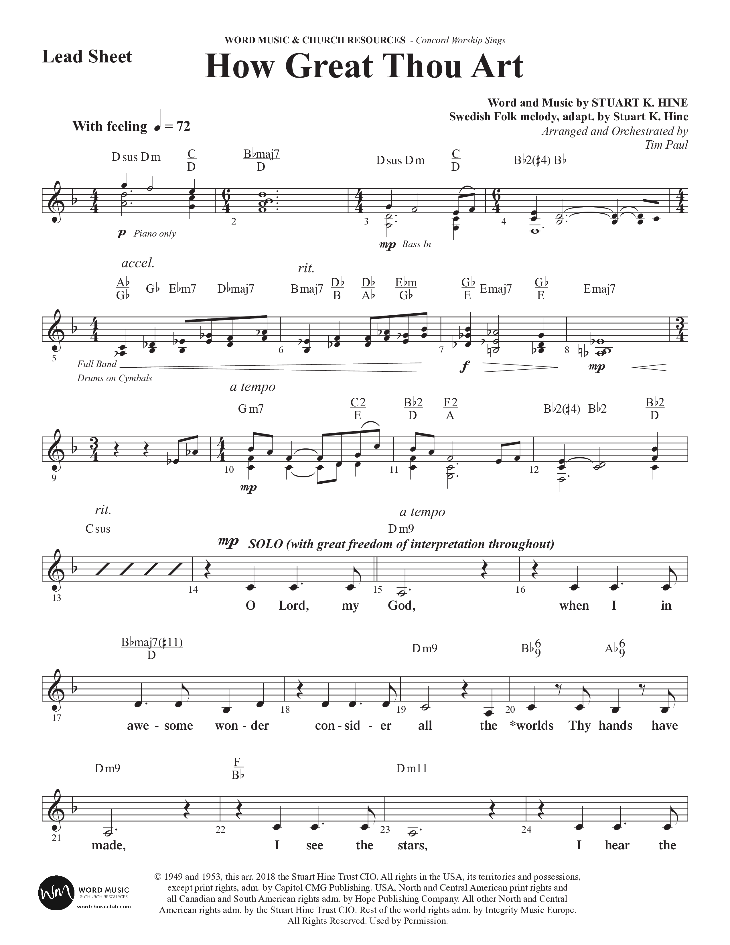 Concord Worship Sings (9 Song Choral Collection) Song 9 (Lead & Chords) (Concord Worship / Arr. Tim Paul)