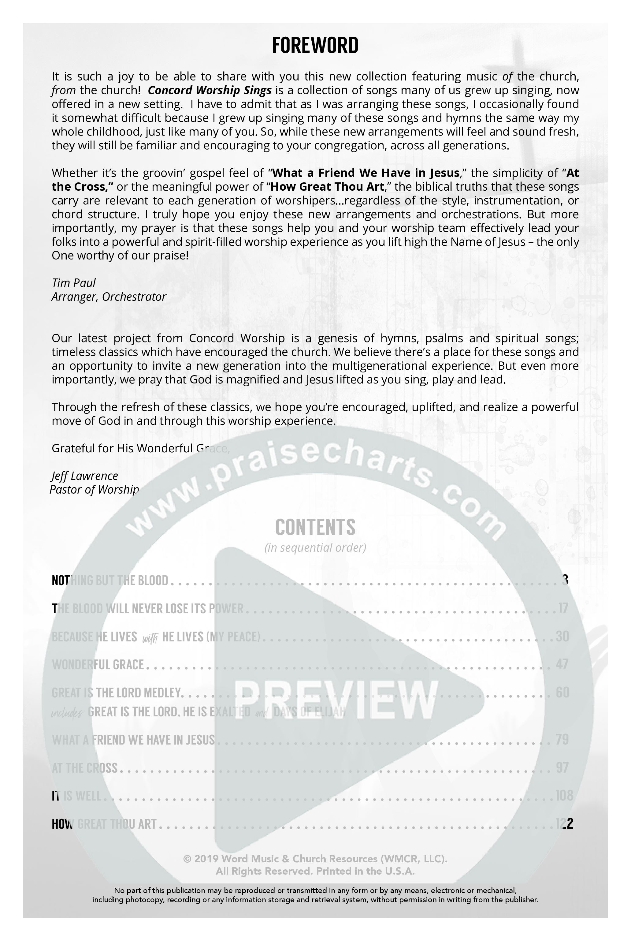 Concord Worship Sings (9 Song Choral Collection) Choral Book (Concord Worship / Arr. Tim Paul)