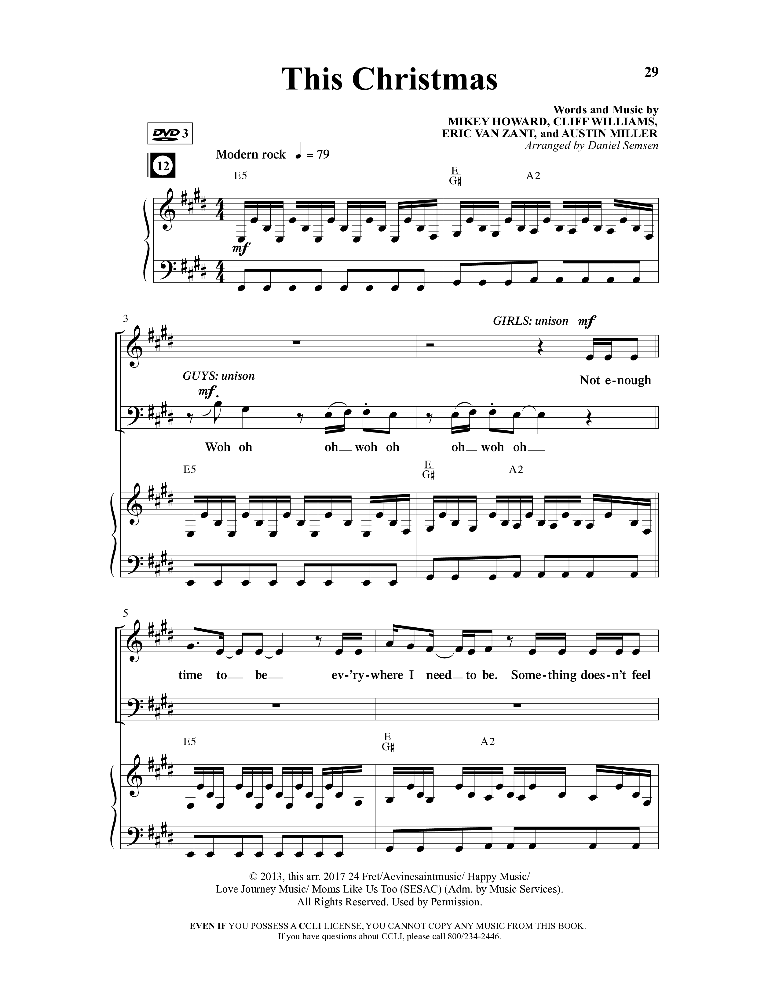 Cool Yule (6 Song Choral Collection) Song 3 (Piano SATB) (Word Music Choral / Arr. Daniel Semsen)