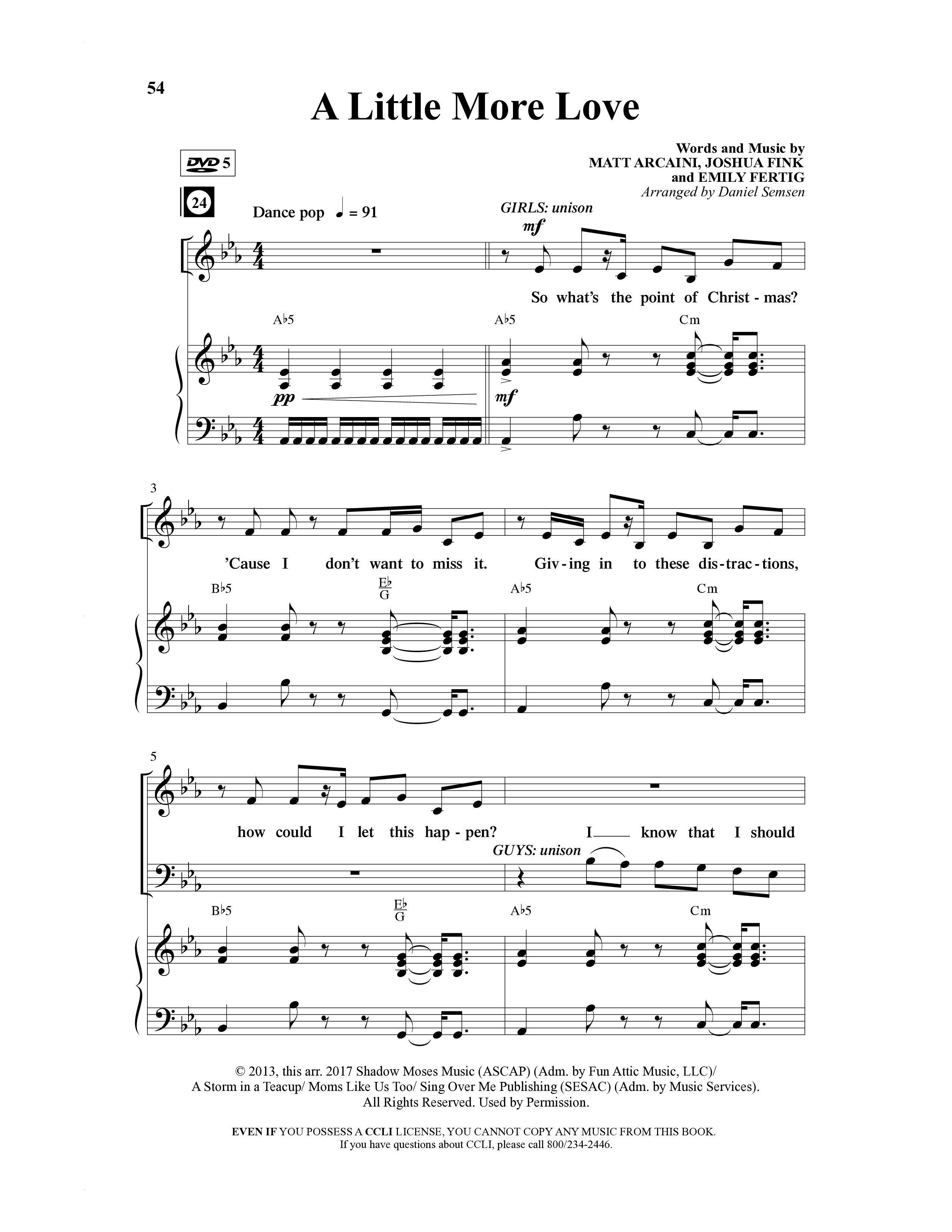 Cool Yule (6 Song Choral Collection) Song 5 (Piano SATB) (Word Music Choral / Arr. Daniel Semsen)
