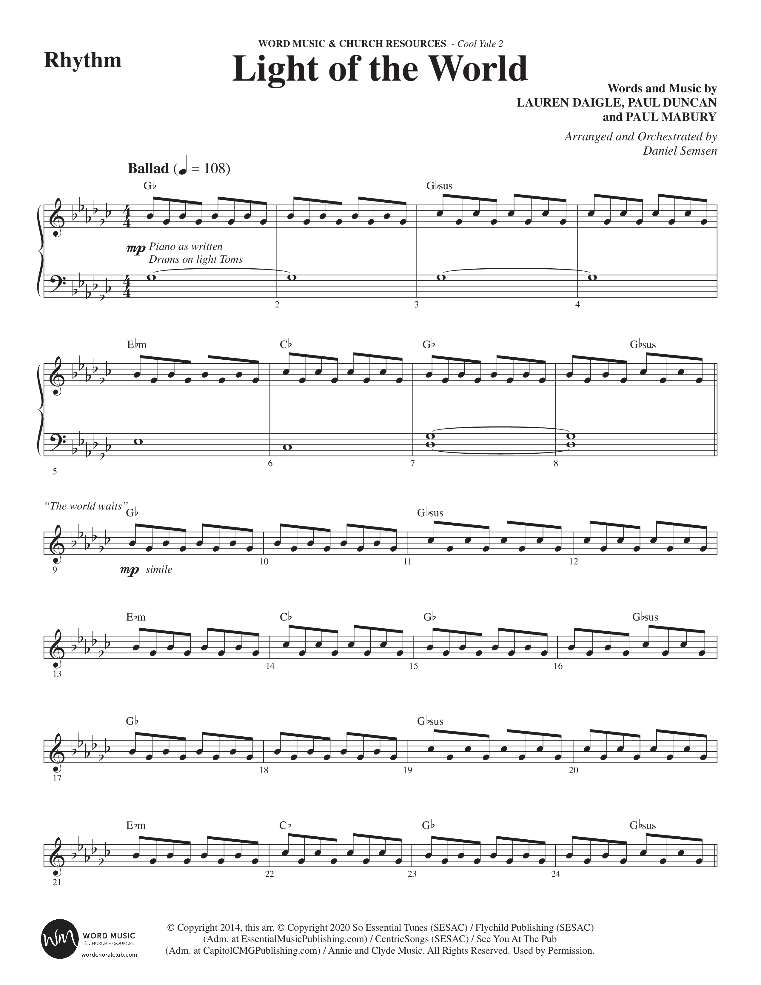 Cool Yule 2 (6 Song Choral Collection) Song 4 (Rhythm) (Word Music Choral / Arr. Daniel Semsen)