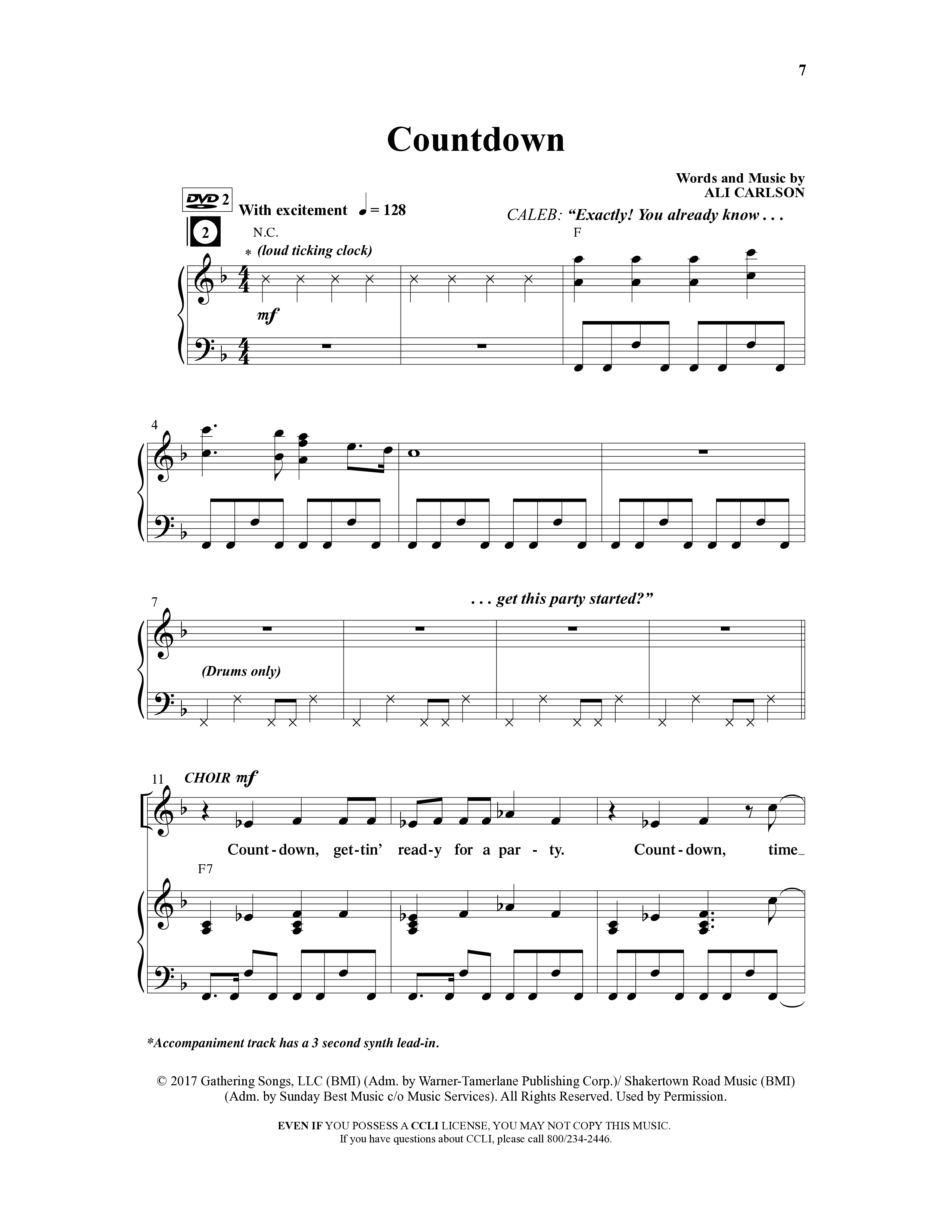 Counting Down To Christmas (6 Song Choral Collection) Song 2 (Piano SATB) (WordKidz)