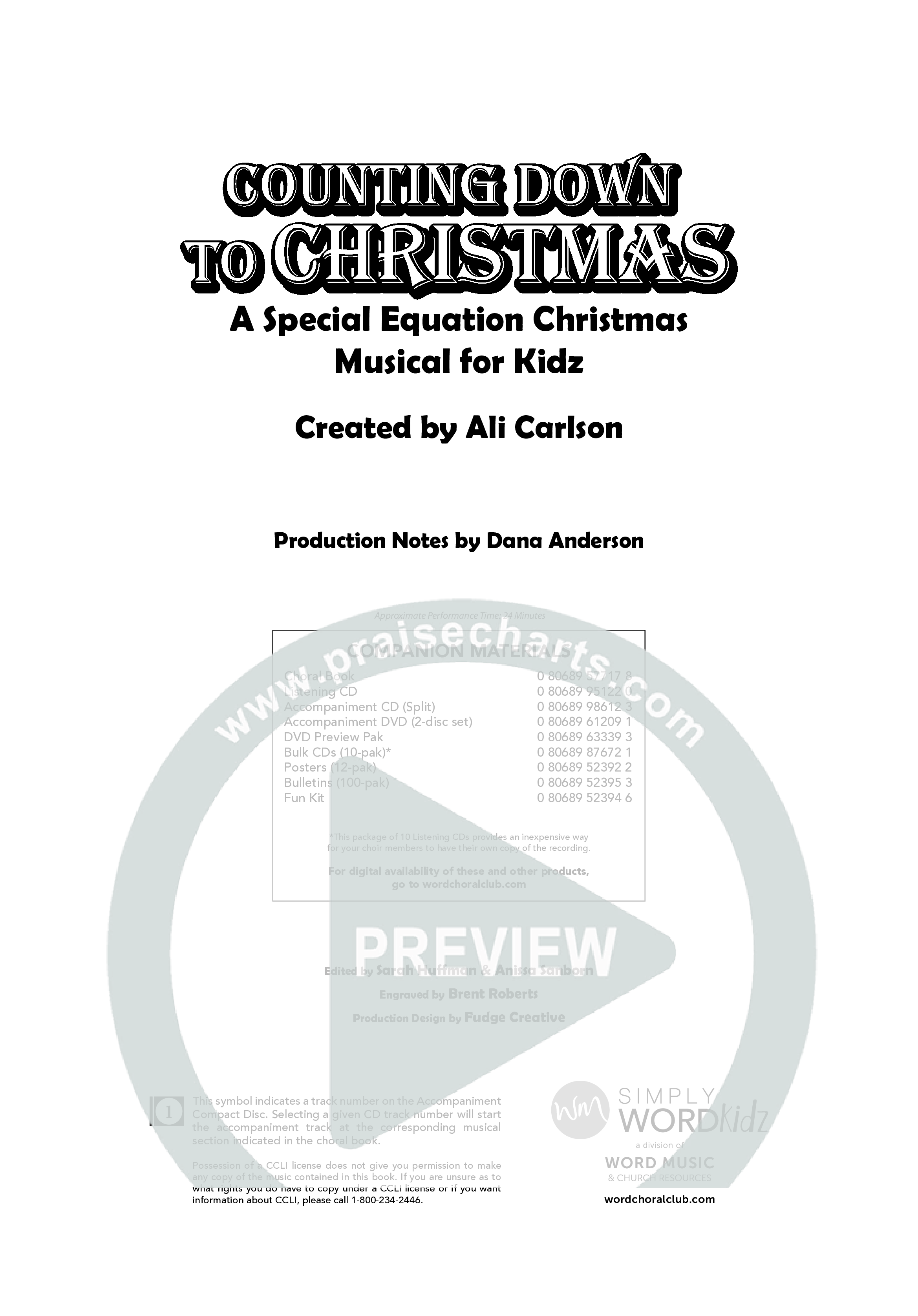 Counting Down To Christmas (6 Song Choral Collection) Choral Book (WordKidz)
