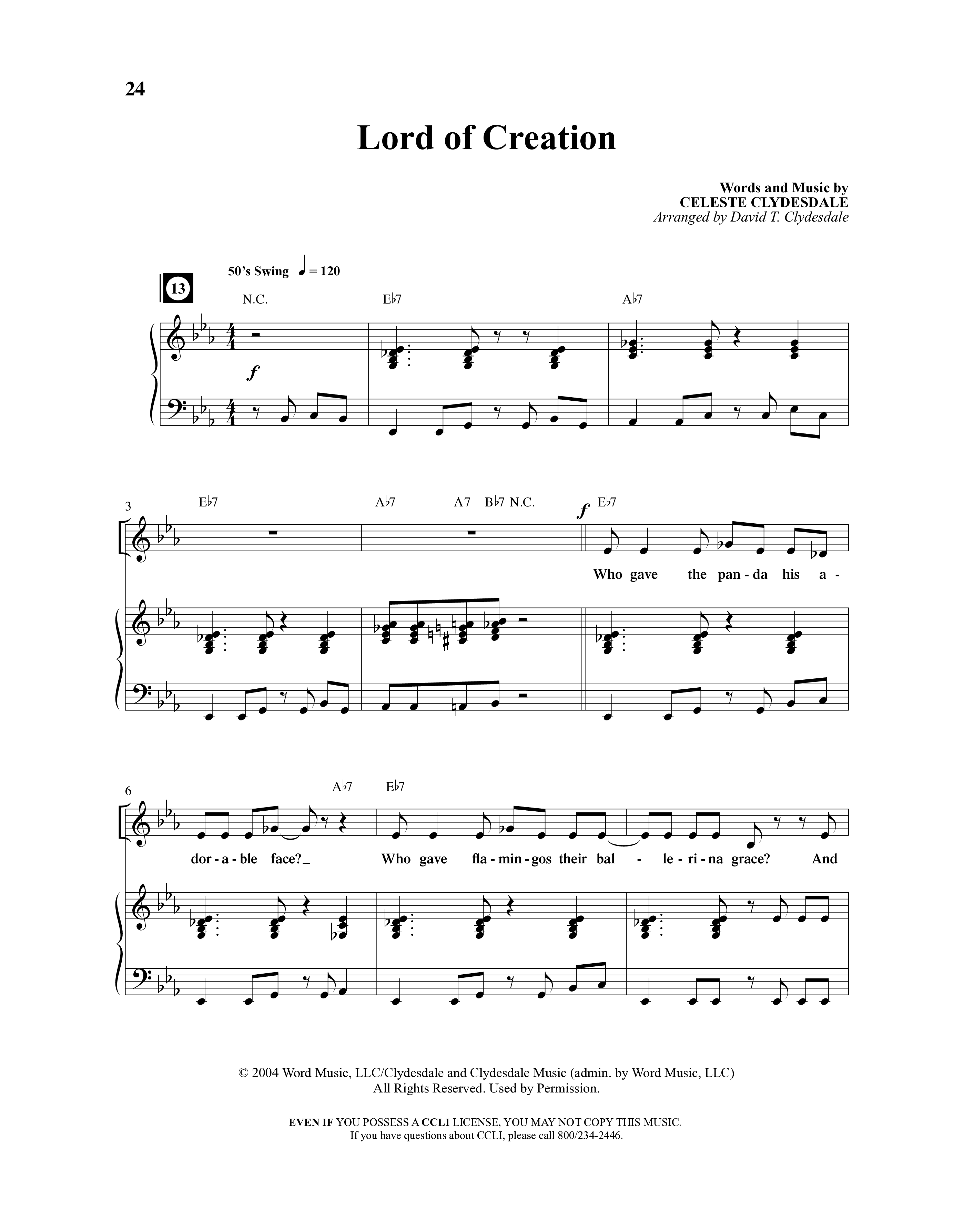 Creation Sensation (10 Song Choral Collection) Song 3 (Piano SATB) (Word Music Choral)