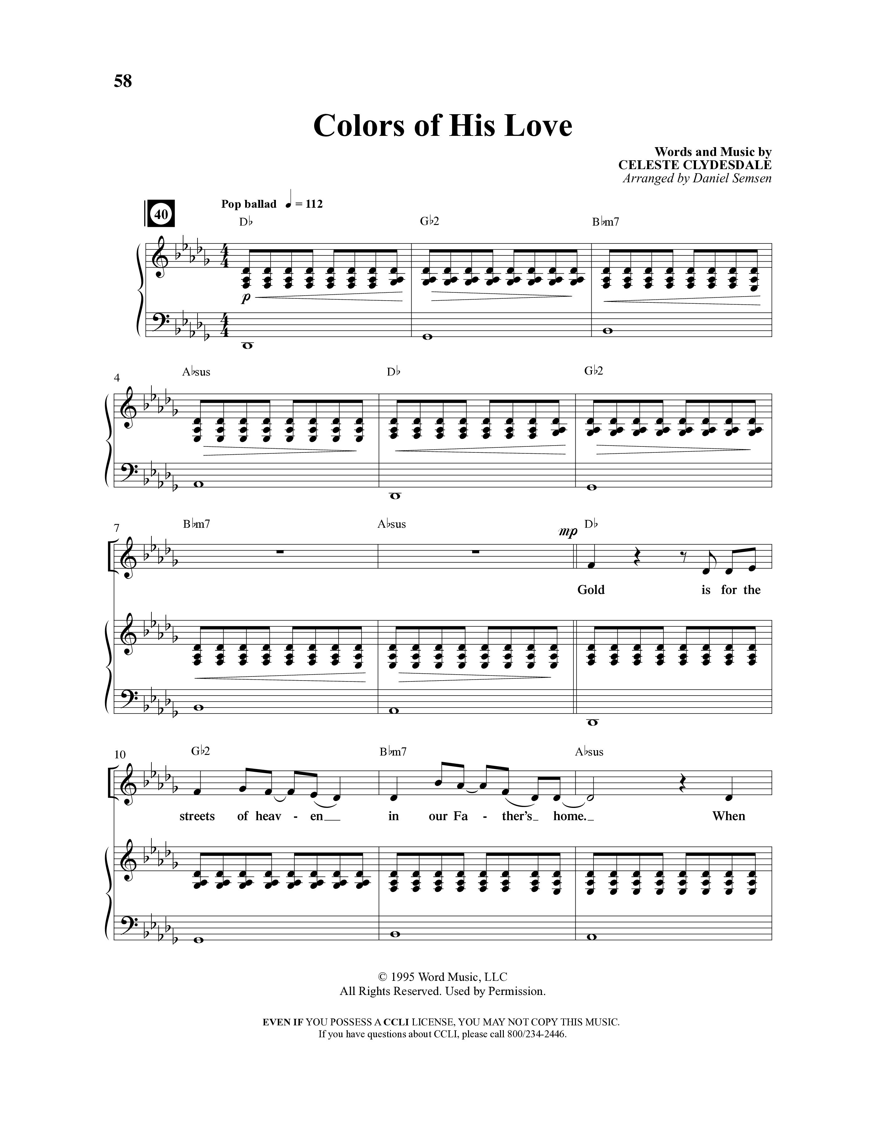 Creation Sensation (10 Song Choral Collection) Song 8 (Piano SATB) (Word Music Choral)