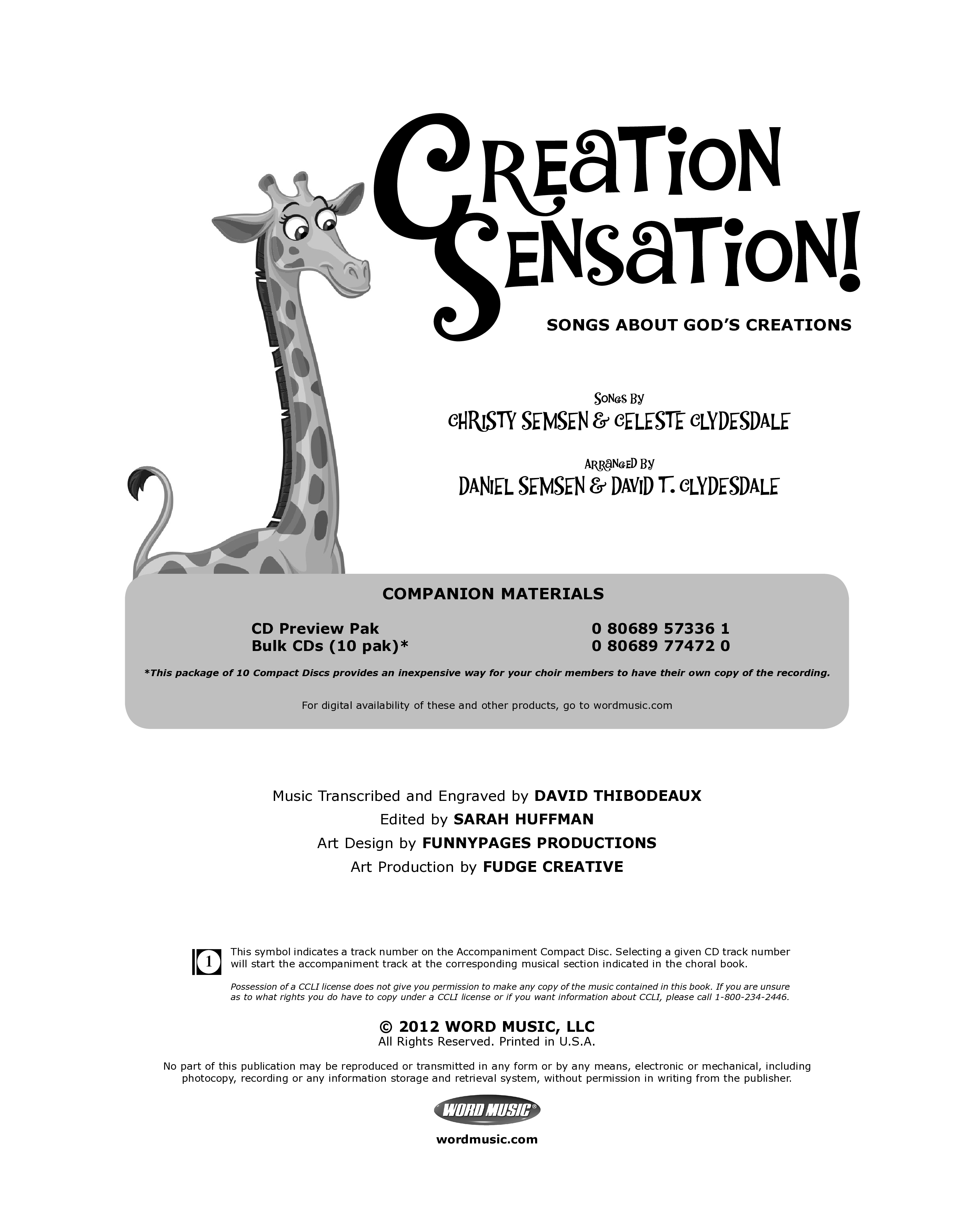 Creation Sensation (10 Song Choral Collection) Choral Book (Word Music Choral)