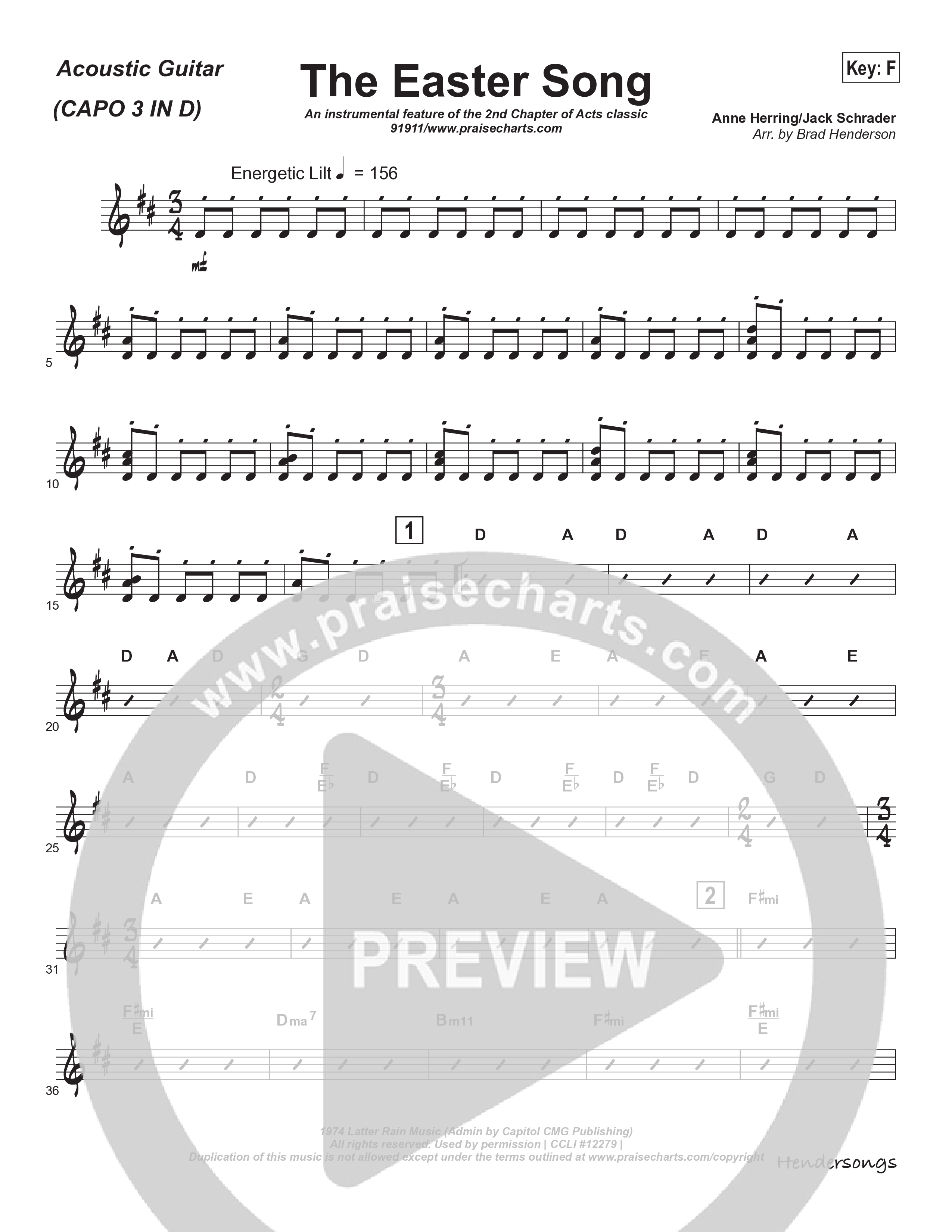 Easter Song (Instrumental) Acoustic Guitar (Brad Henderson)