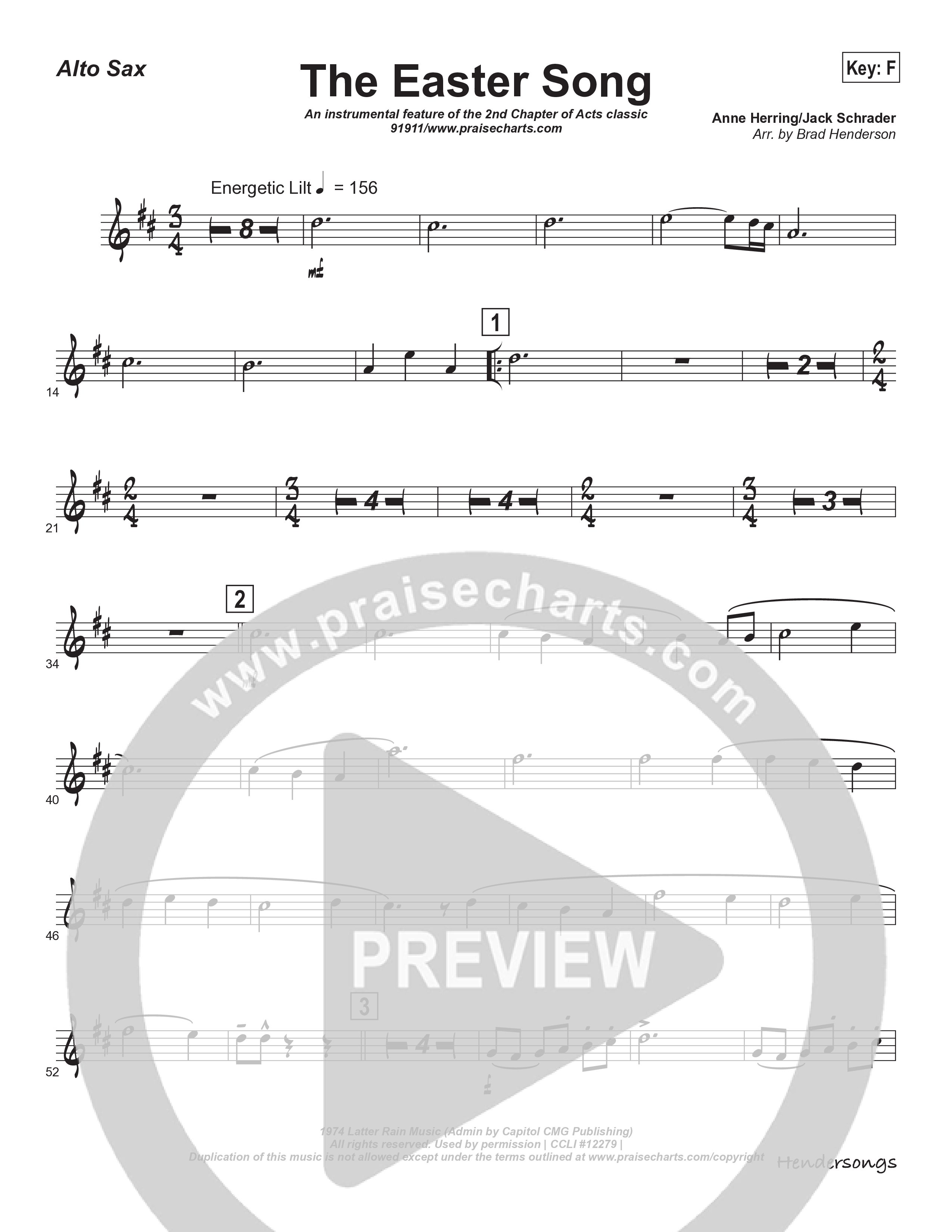 Easter Song (Instrumental) Alto Sax (Brad Henderson)