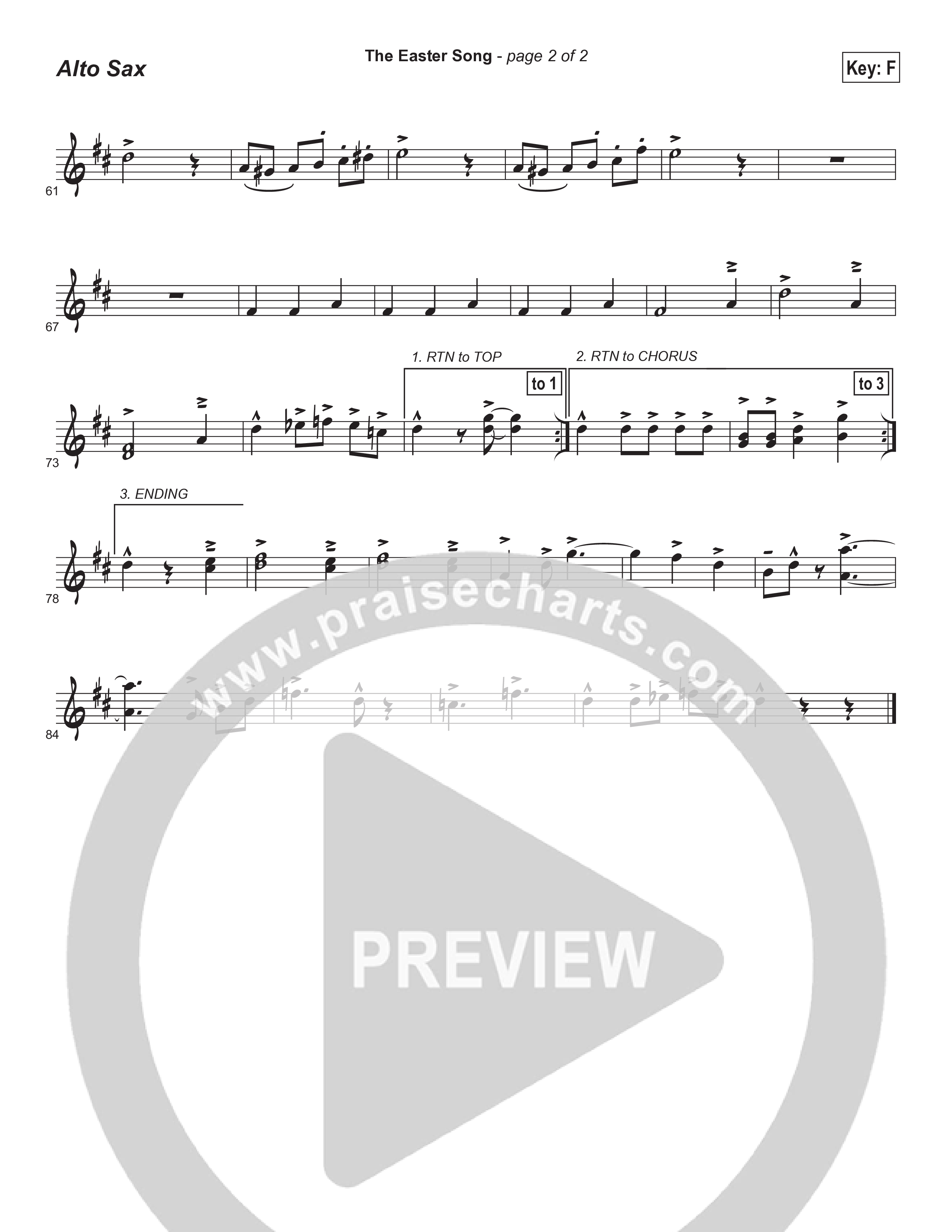 Easter Song (Instrumental) Alto Sax (Brad Henderson)