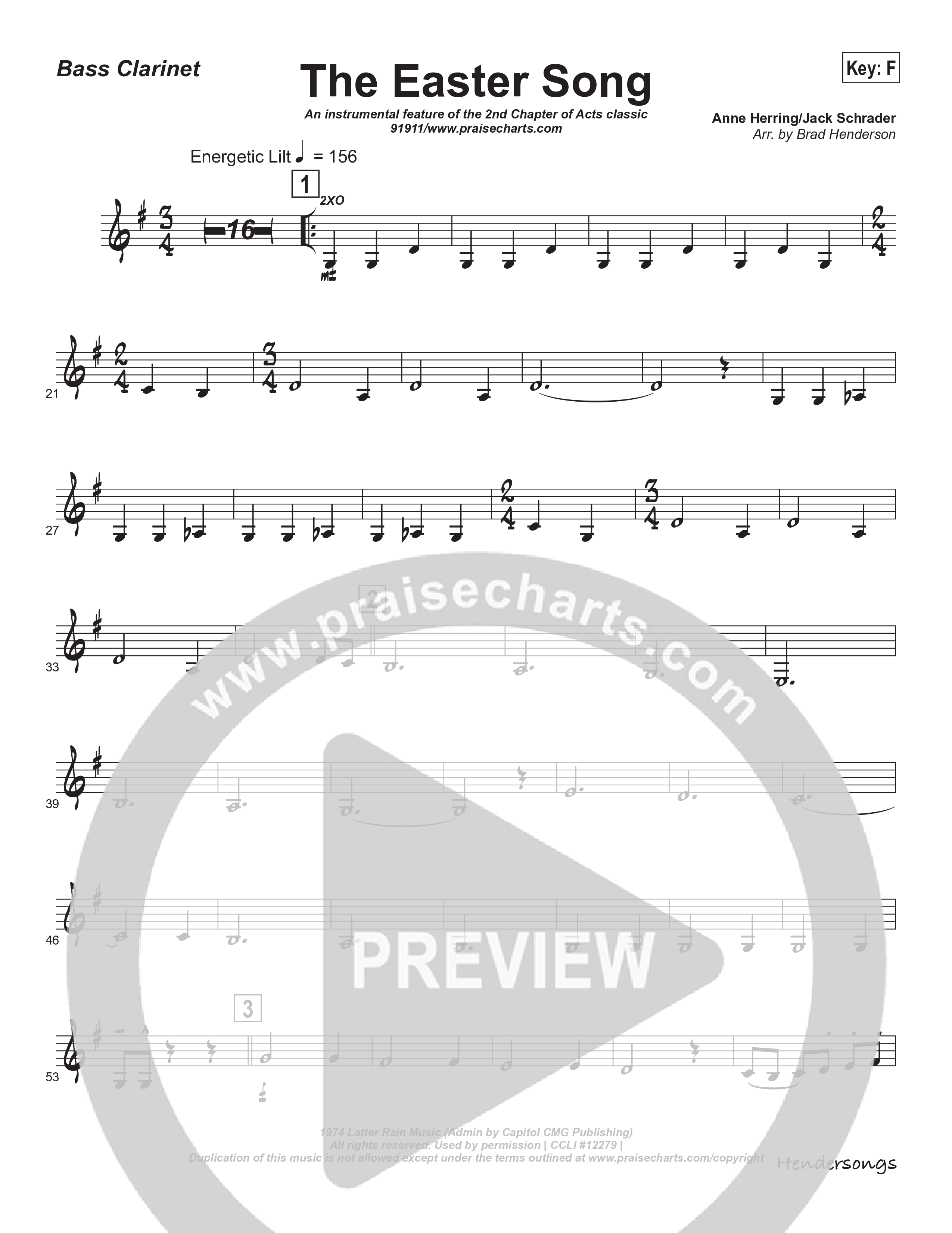 Easter Song (Instrumental) Bass Clarinet (Brad Henderson)