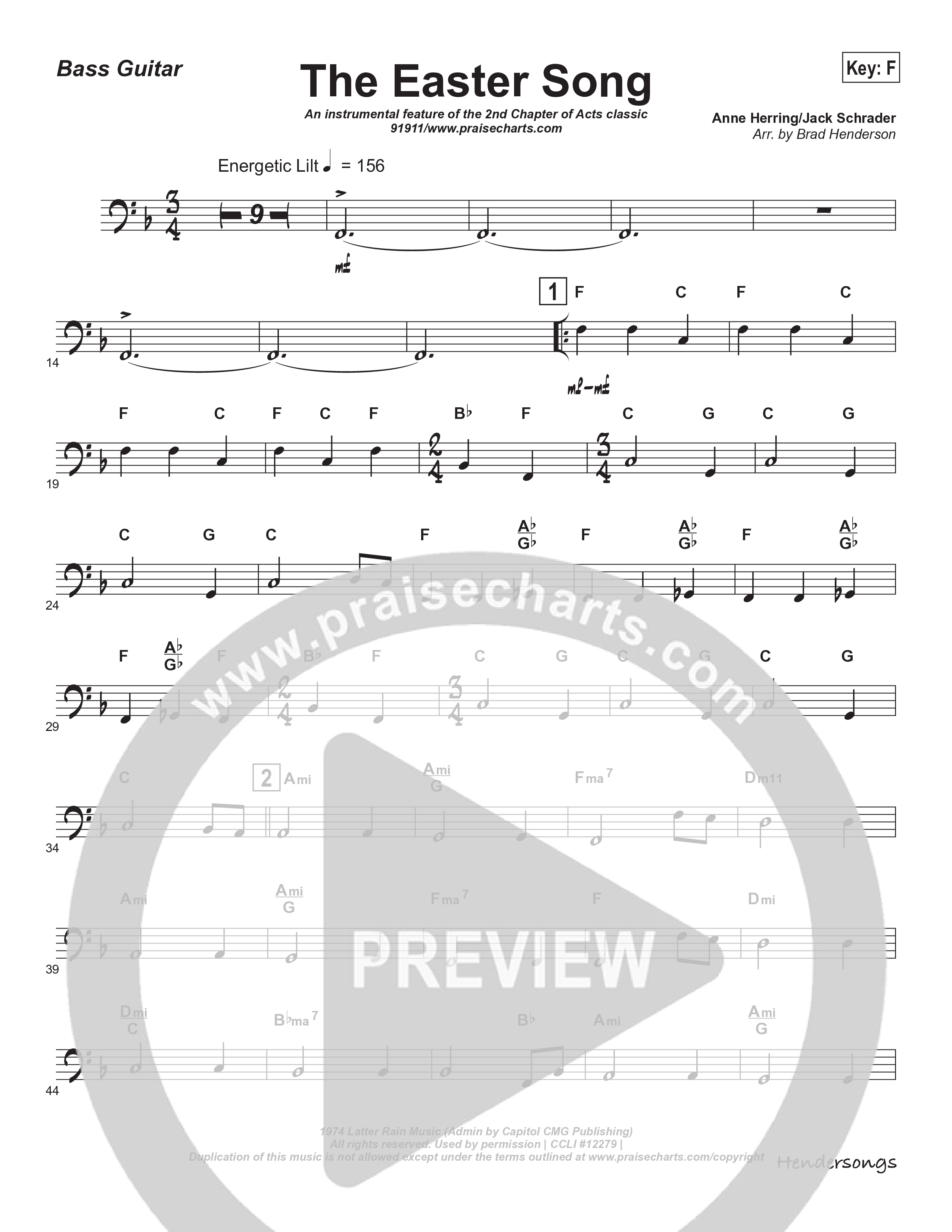 Easter Song (Instrumental) Bass Guitar (Brad Henderson)