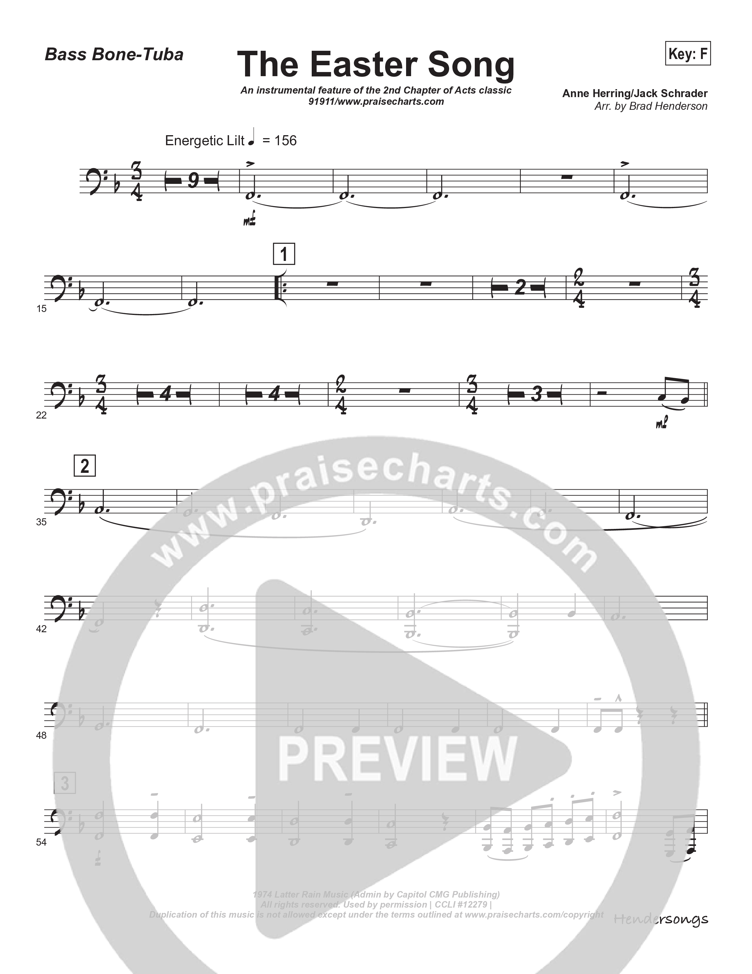 Easter Song (Instrumental) Bass Trombone, Tuba (Brad Henderson)