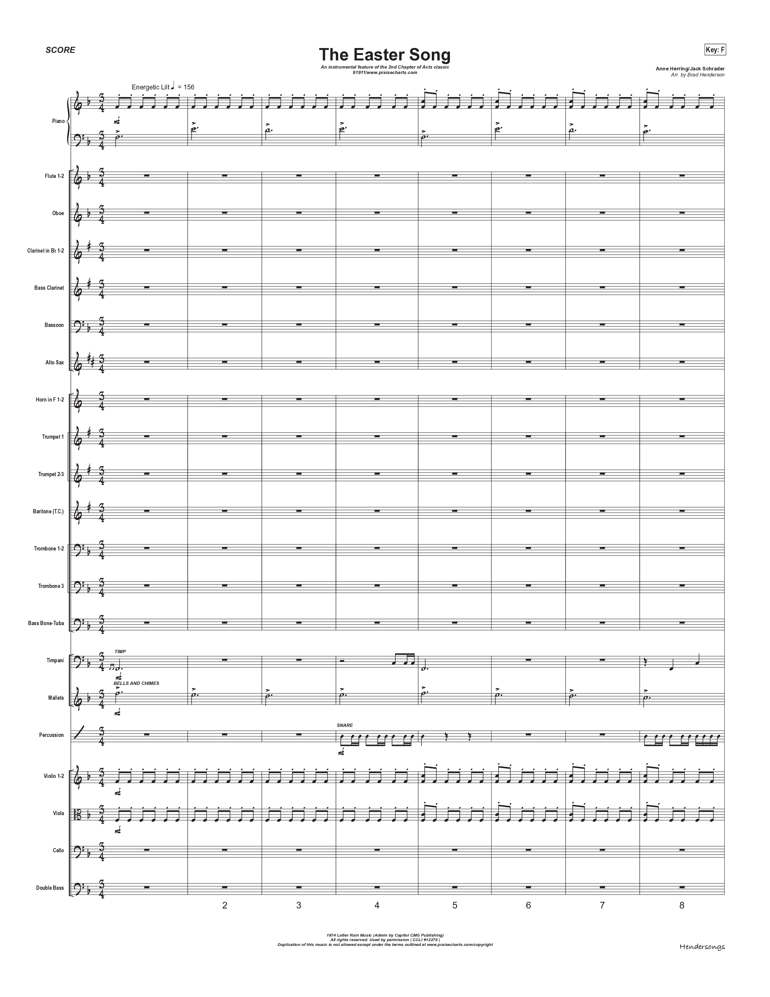 Easter Song (Instrumental) Conductor's Score (Brad Henderson)