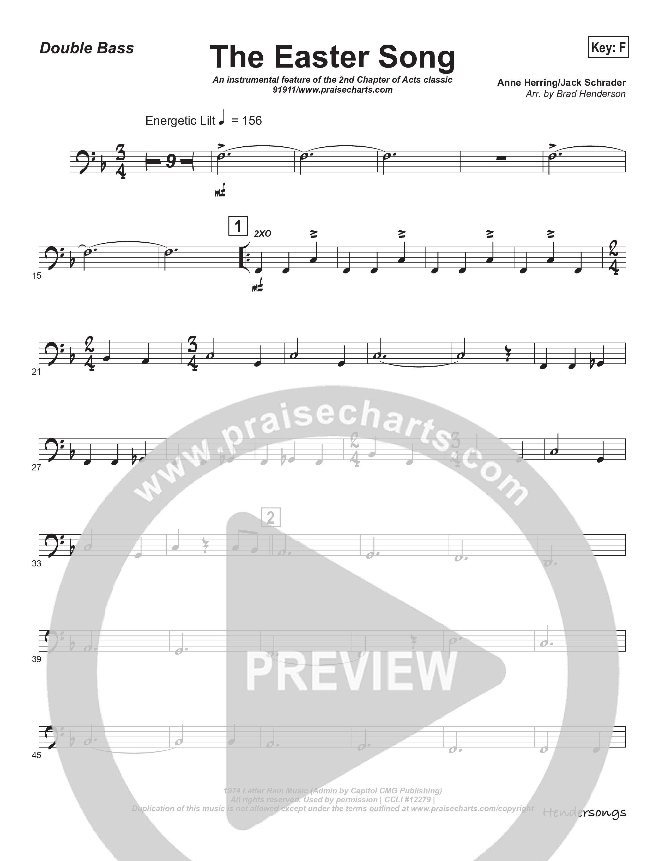 Easter Song (Instrumental) Double Bass (Brad Henderson)