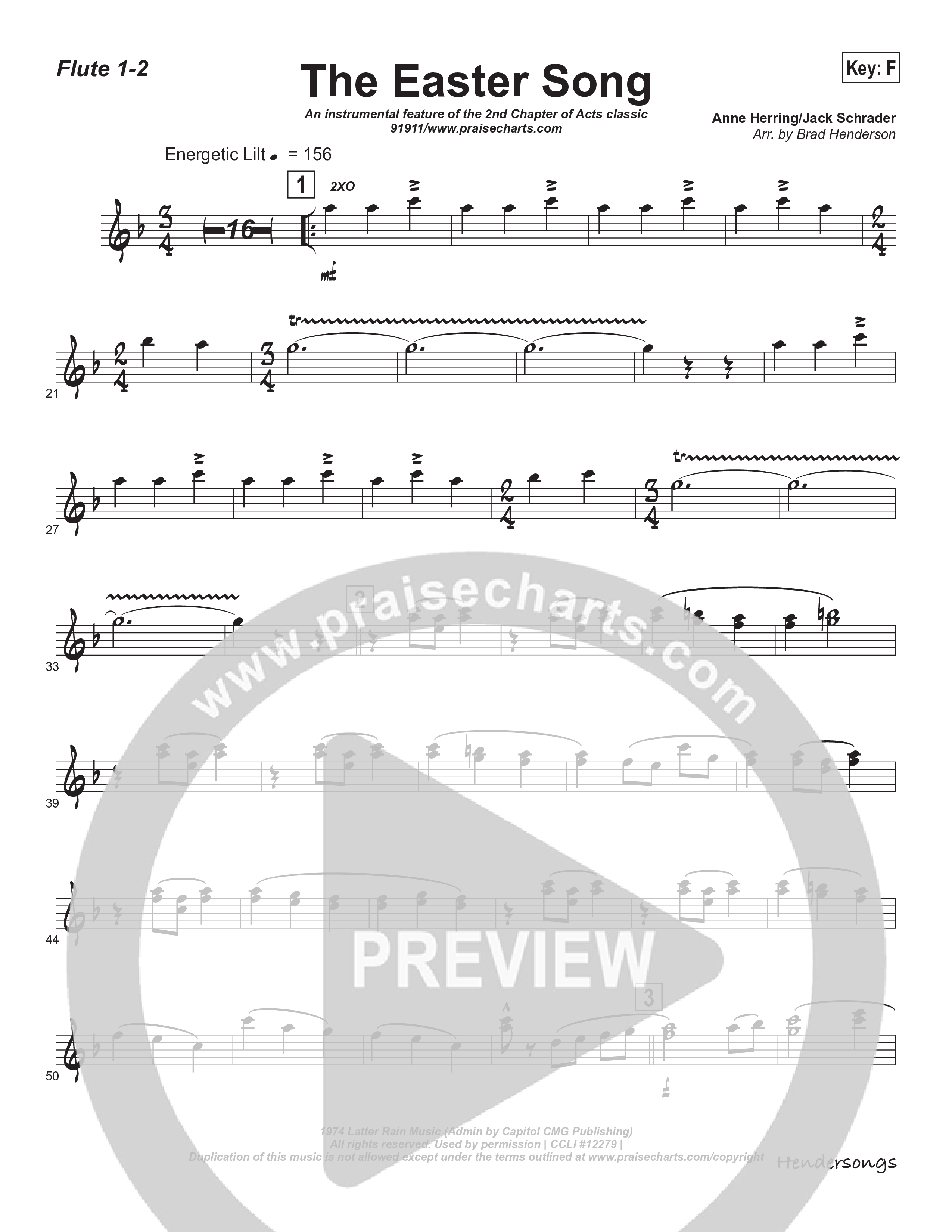 Easter Song (Instrumental) Flute 1/2 (Brad Henderson)