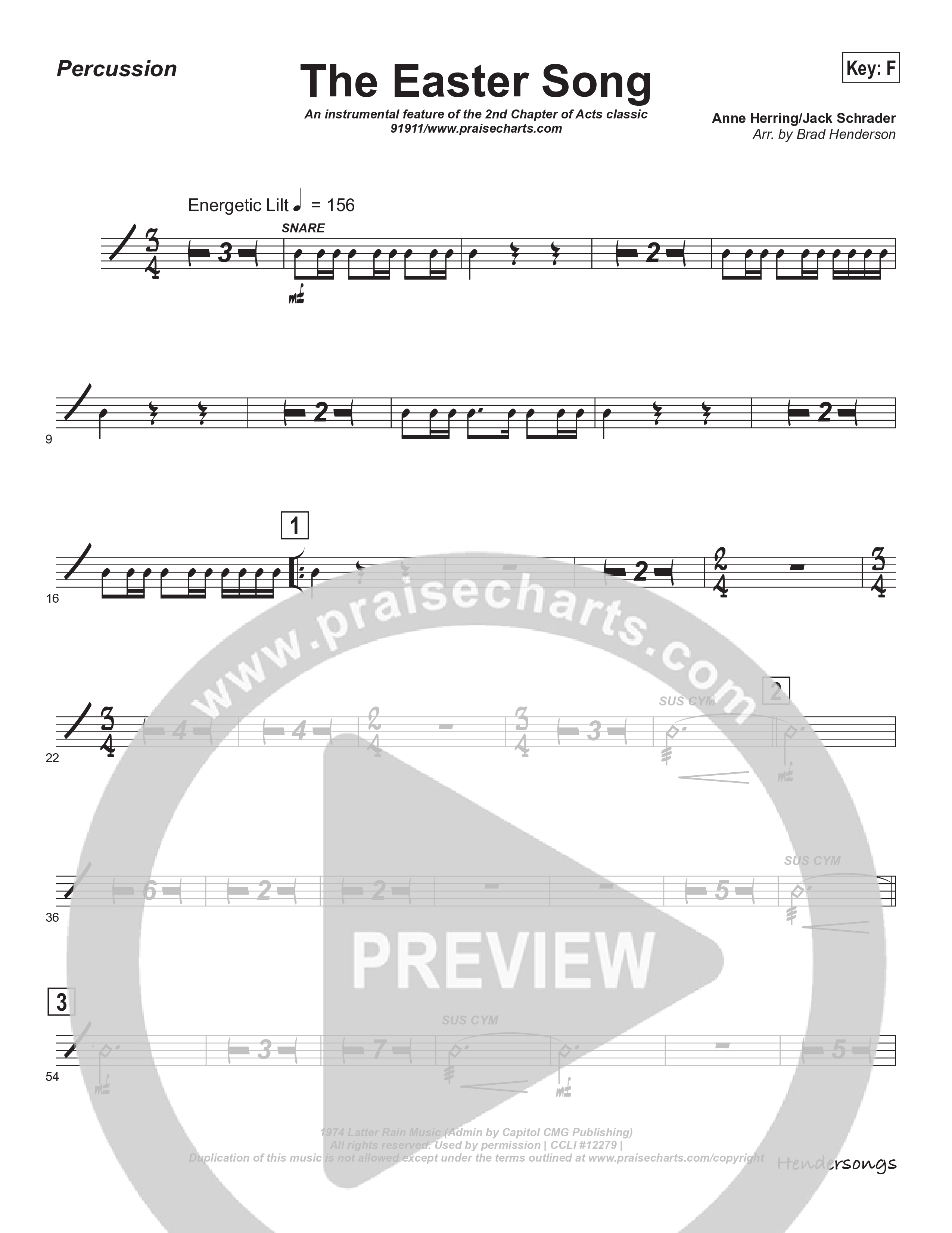 Easter Song (Instrumental) Percussion (Brad Henderson)