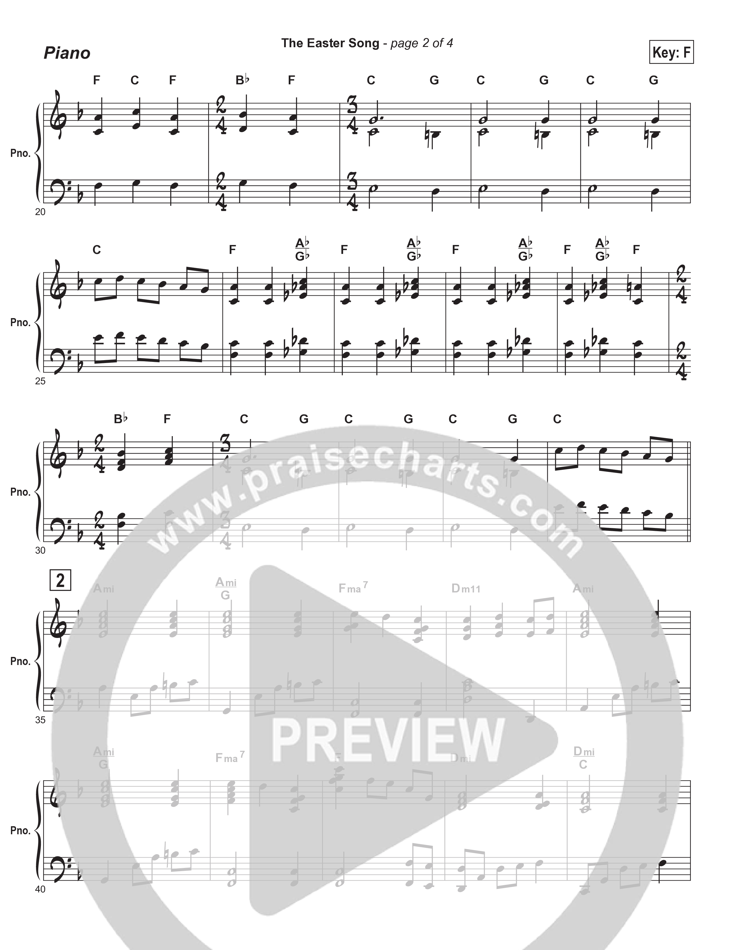 Easter Song (Instrumental) Piano Sheet (Brad Henderson)