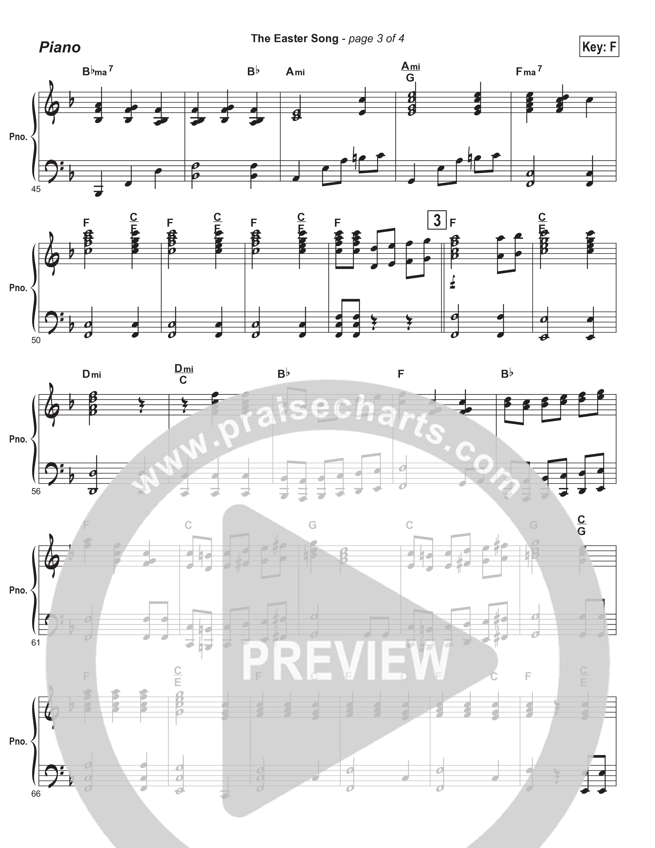 Easter Song (Instrumental) Piano Sheet (Brad Henderson)
