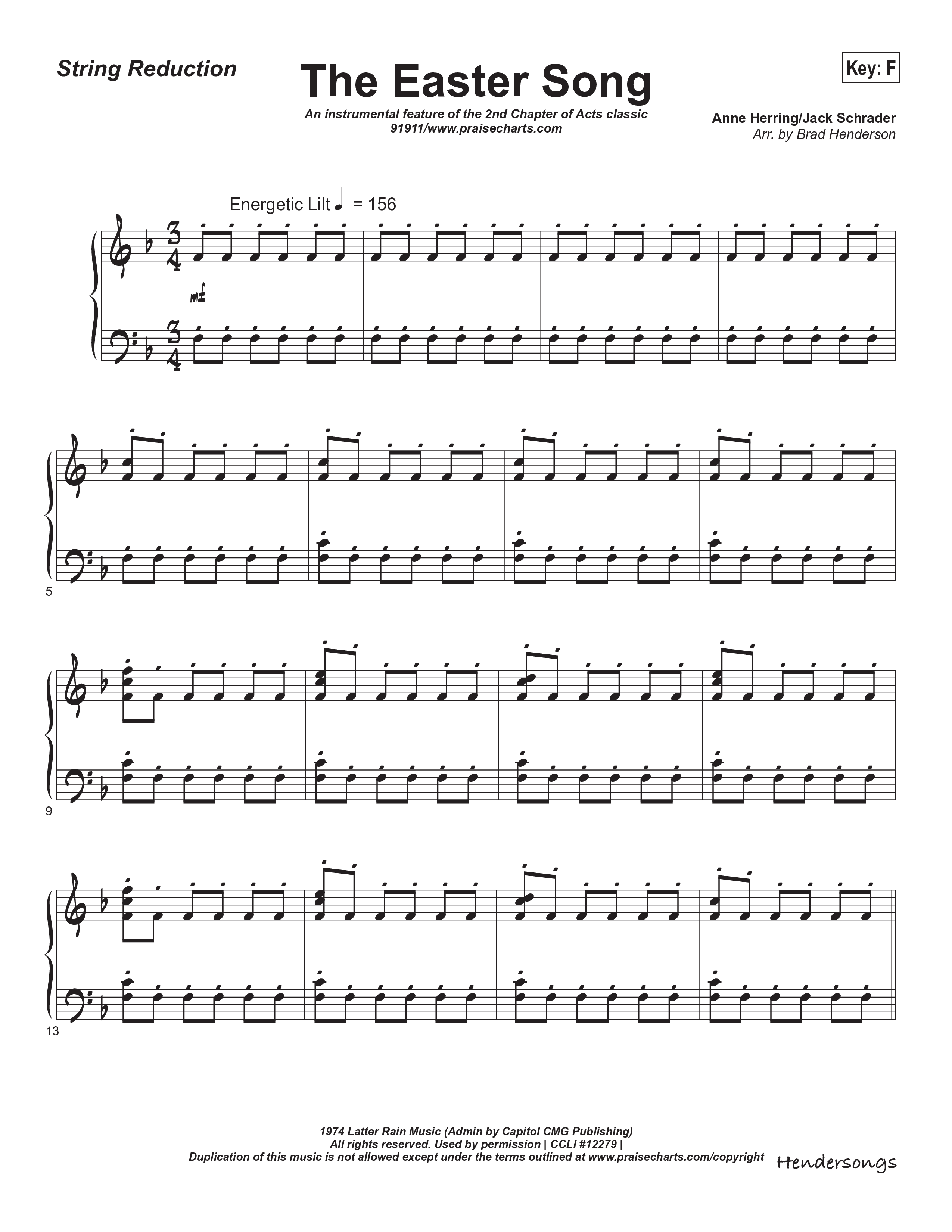Easter Song (Instrumental) String Reduction (Brad Henderson)