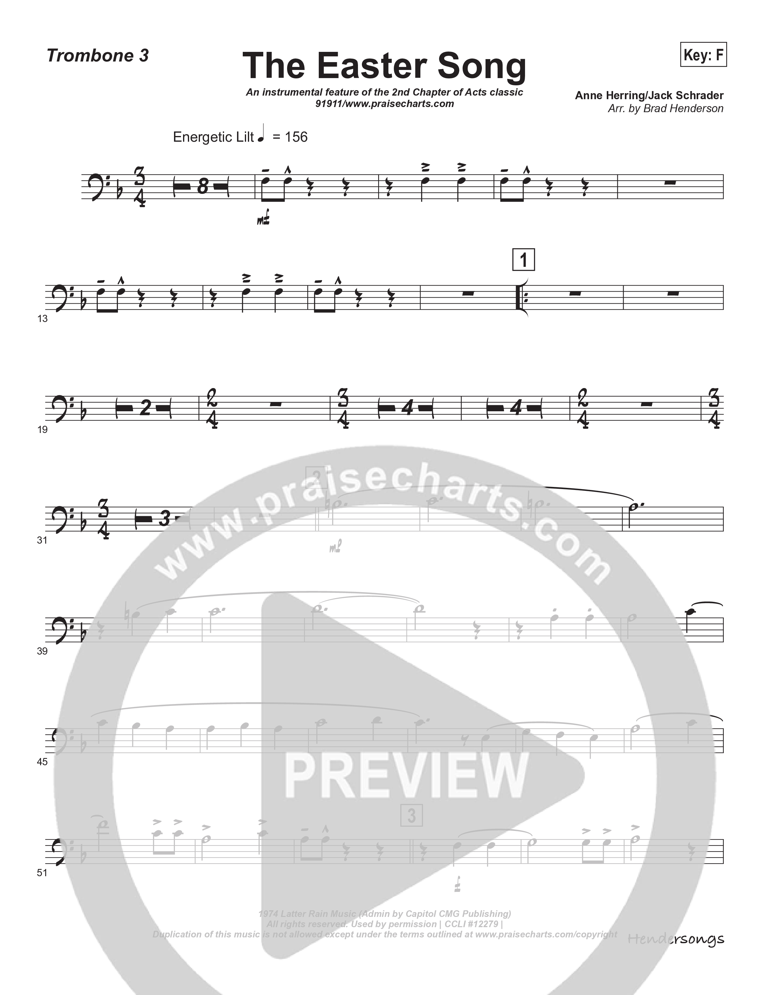 Easter Song (Instrumental) Trombone 3 (Brad Henderson)