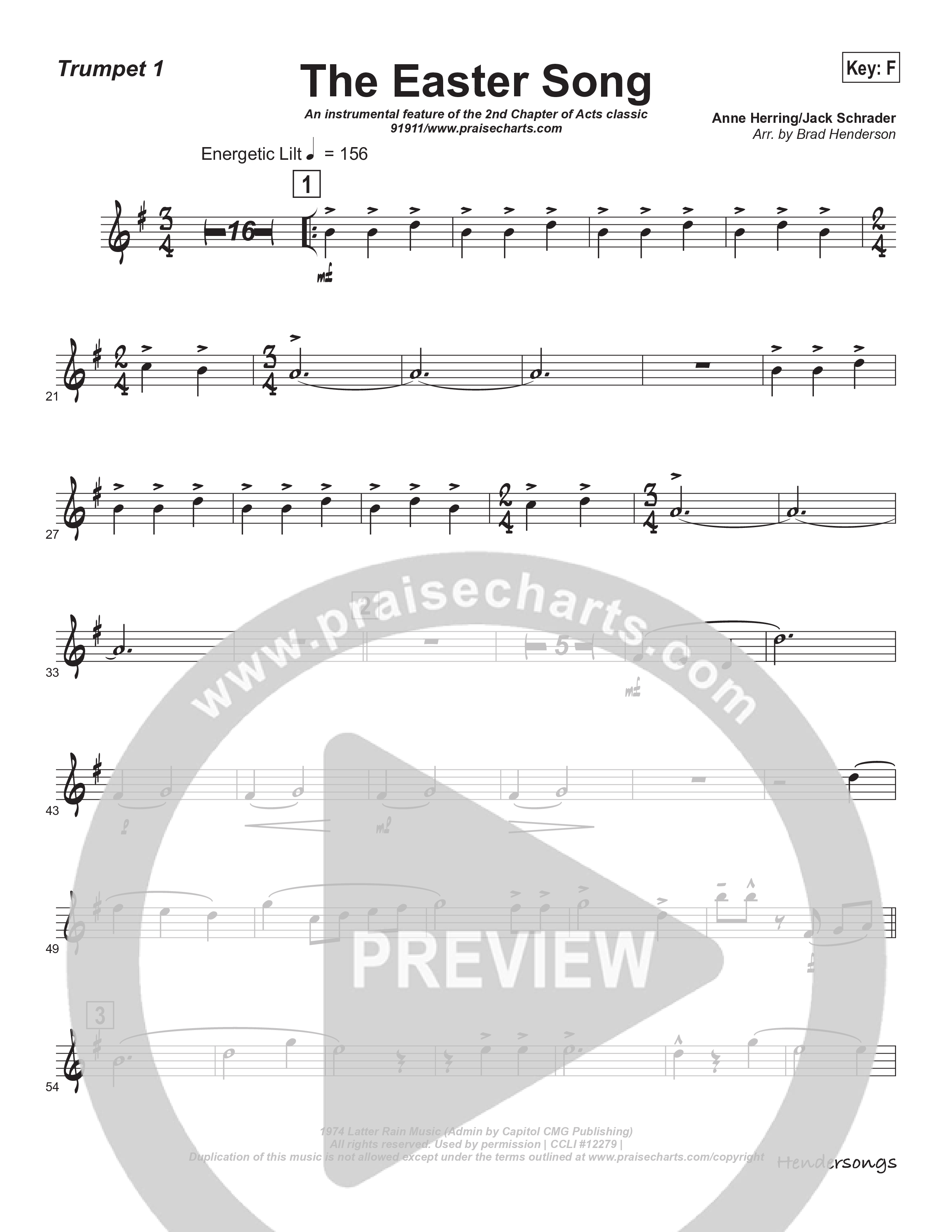 Easter Song (Instrumental) Trumpet 1 (Brad Henderson)