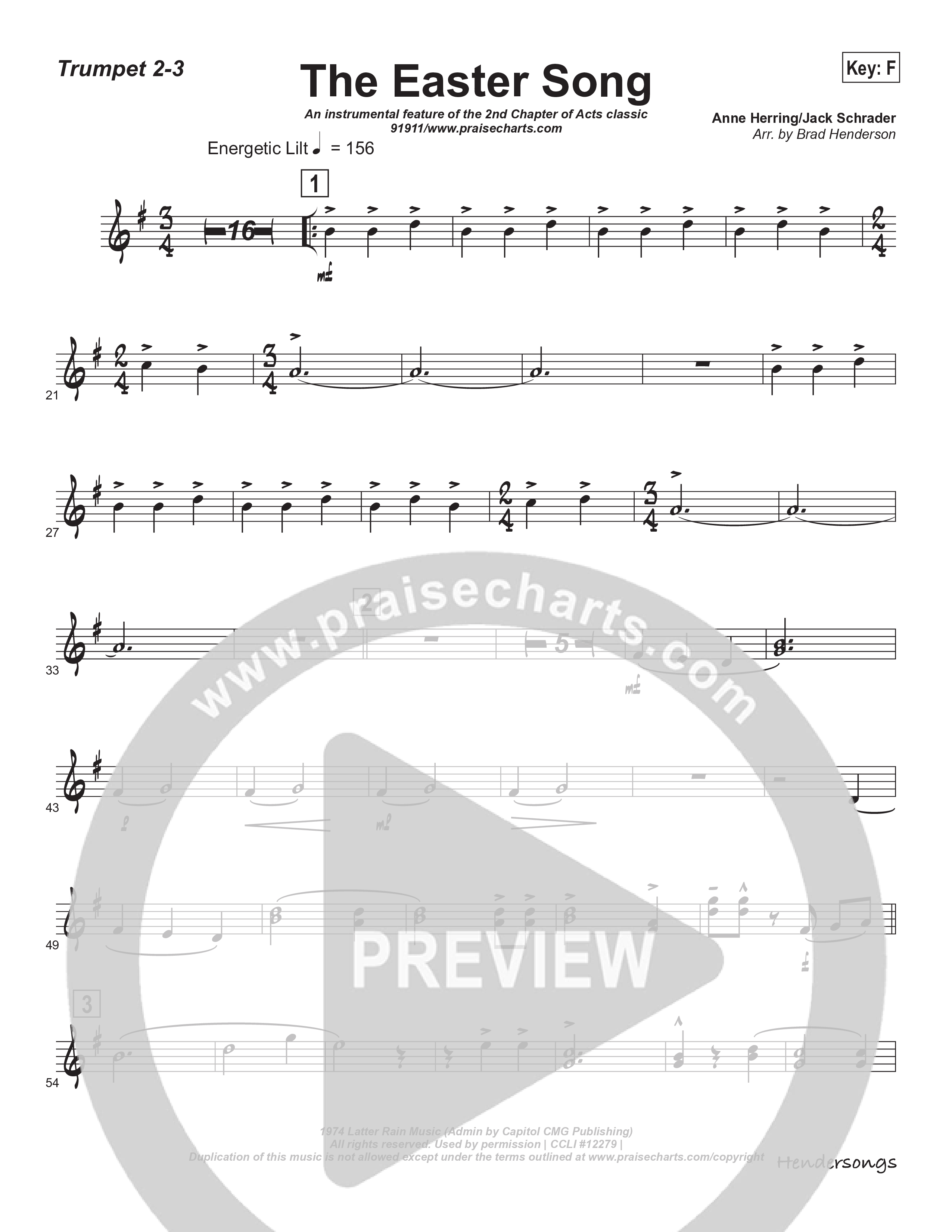 Easter Song (Instrumental) Trumpet 2/3 (Brad Henderson)