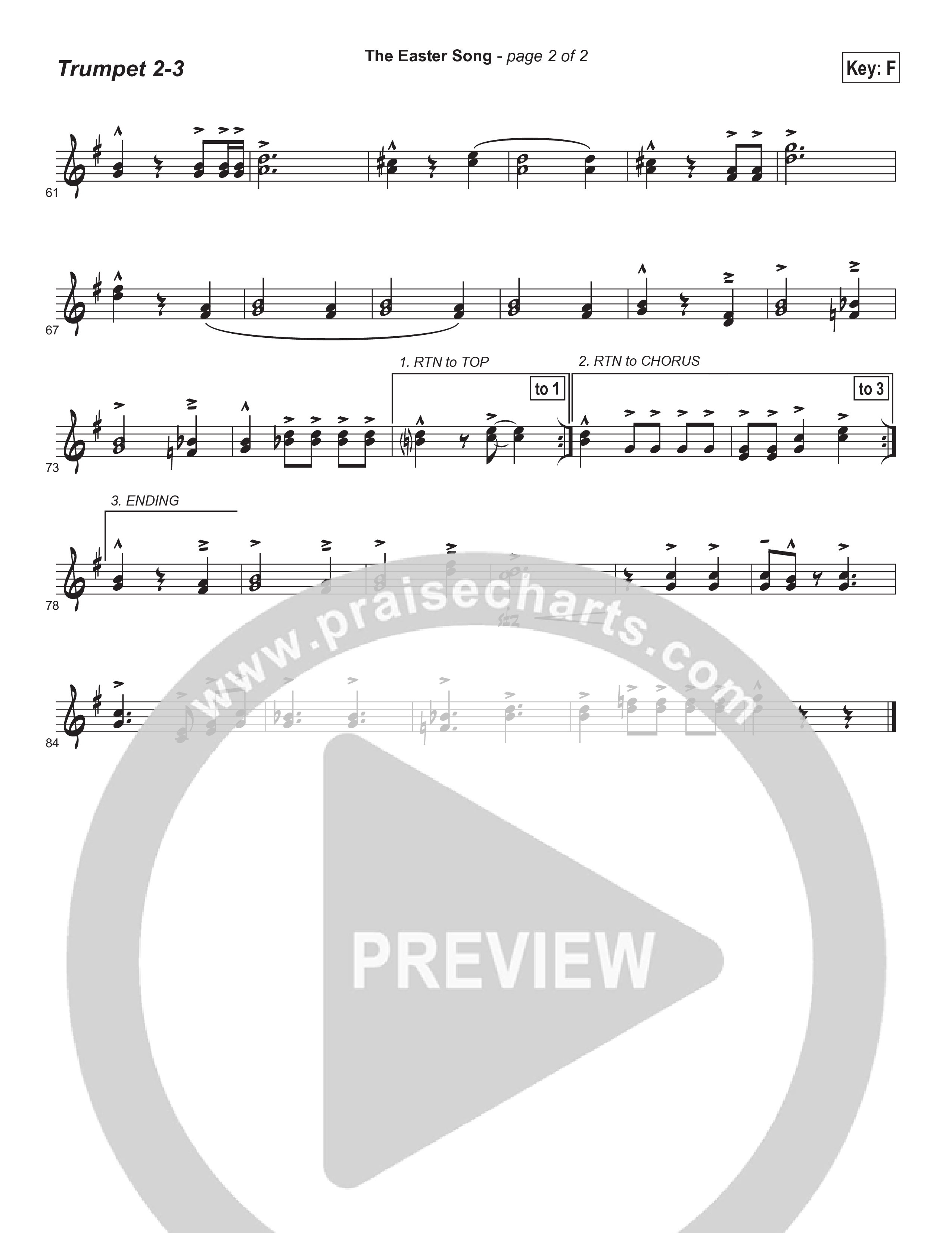 Easter Song (Instrumental) Trumpet 2/3 (Brad Henderson)