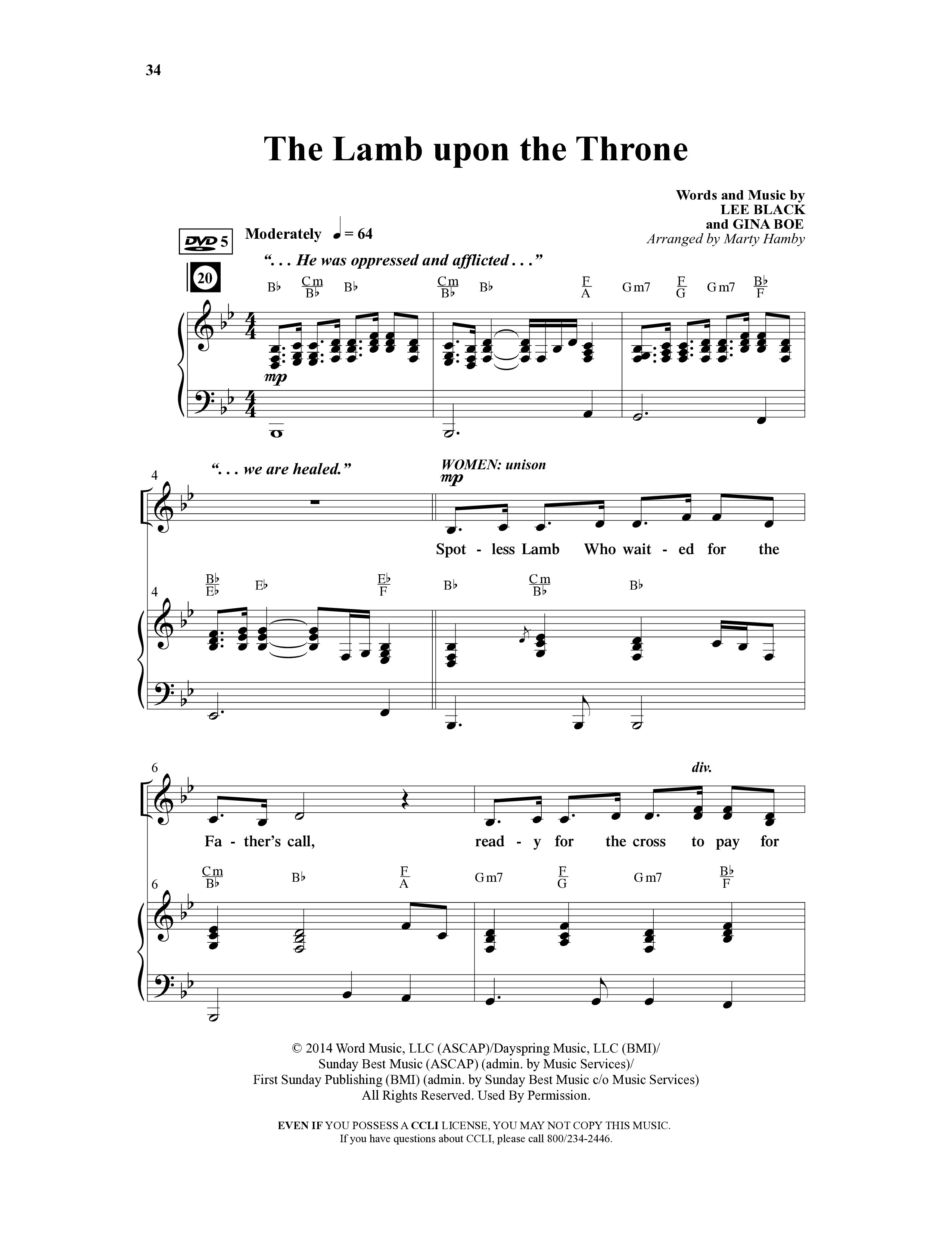 Crown Him (9 Song Choral Collection) Song 5 (Piano SATB) (Word Music Choral / Arr. Marty Hamby)