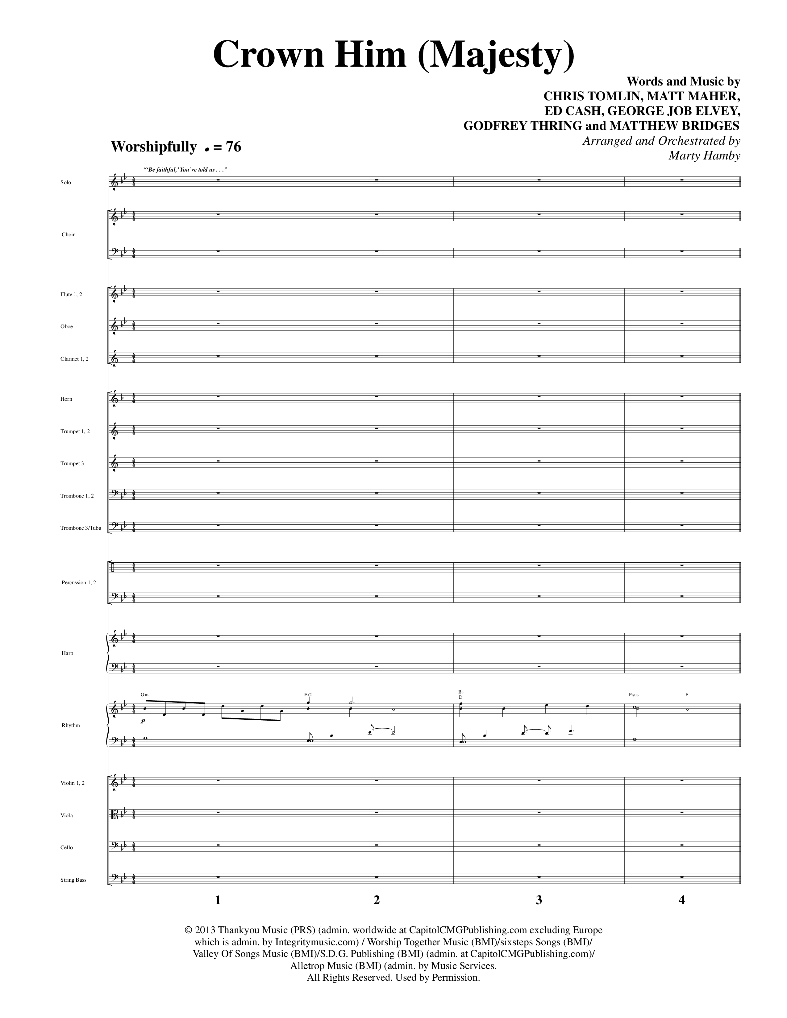 Crown Him (9 Song Choral Collection) Song 8 (Orchestration) (Word Music Choral / Arr. Marty Hamby)