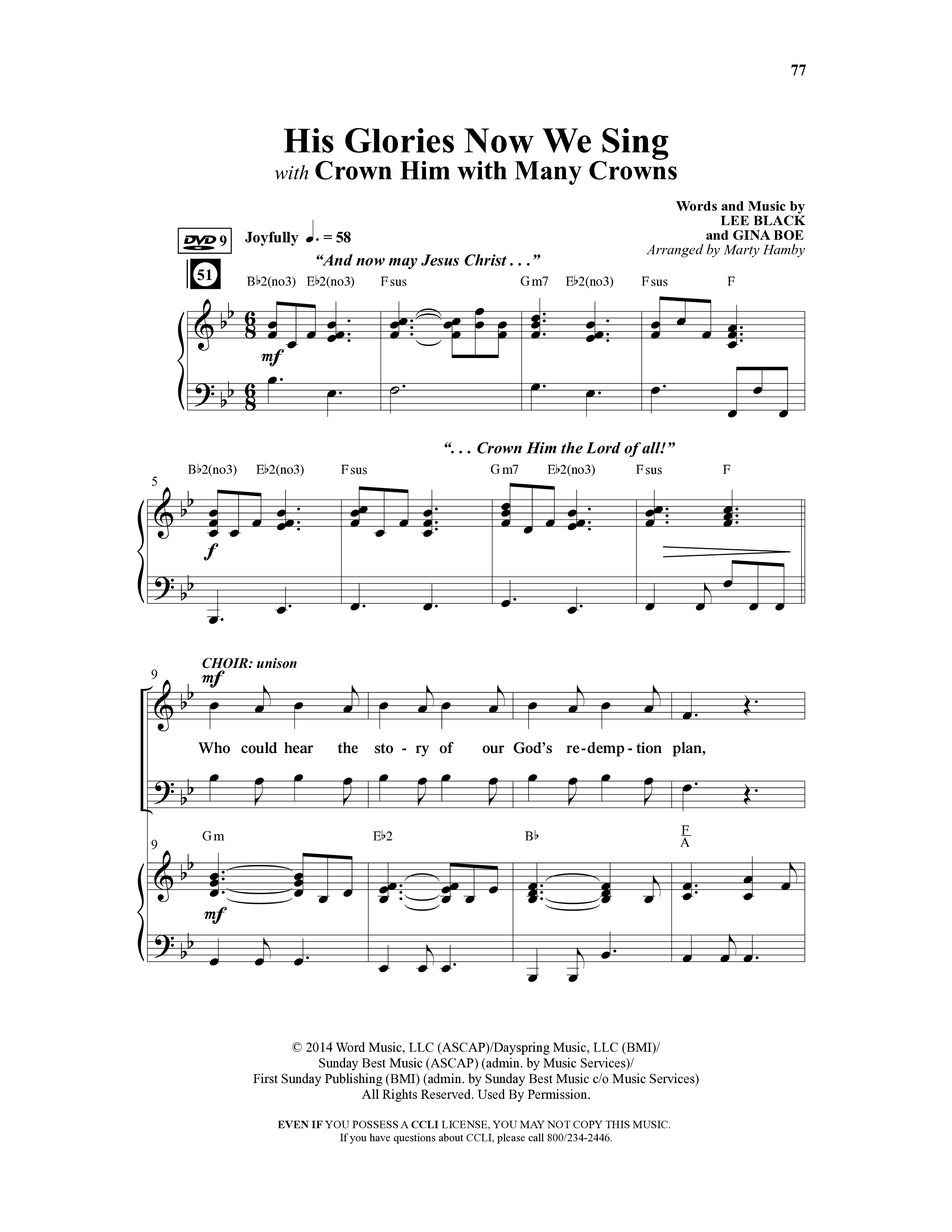 Crown Him (9 Song Choral Collection) Song 9 (Piano SATB) (Word Music Choral / Arr. Marty Hamby)