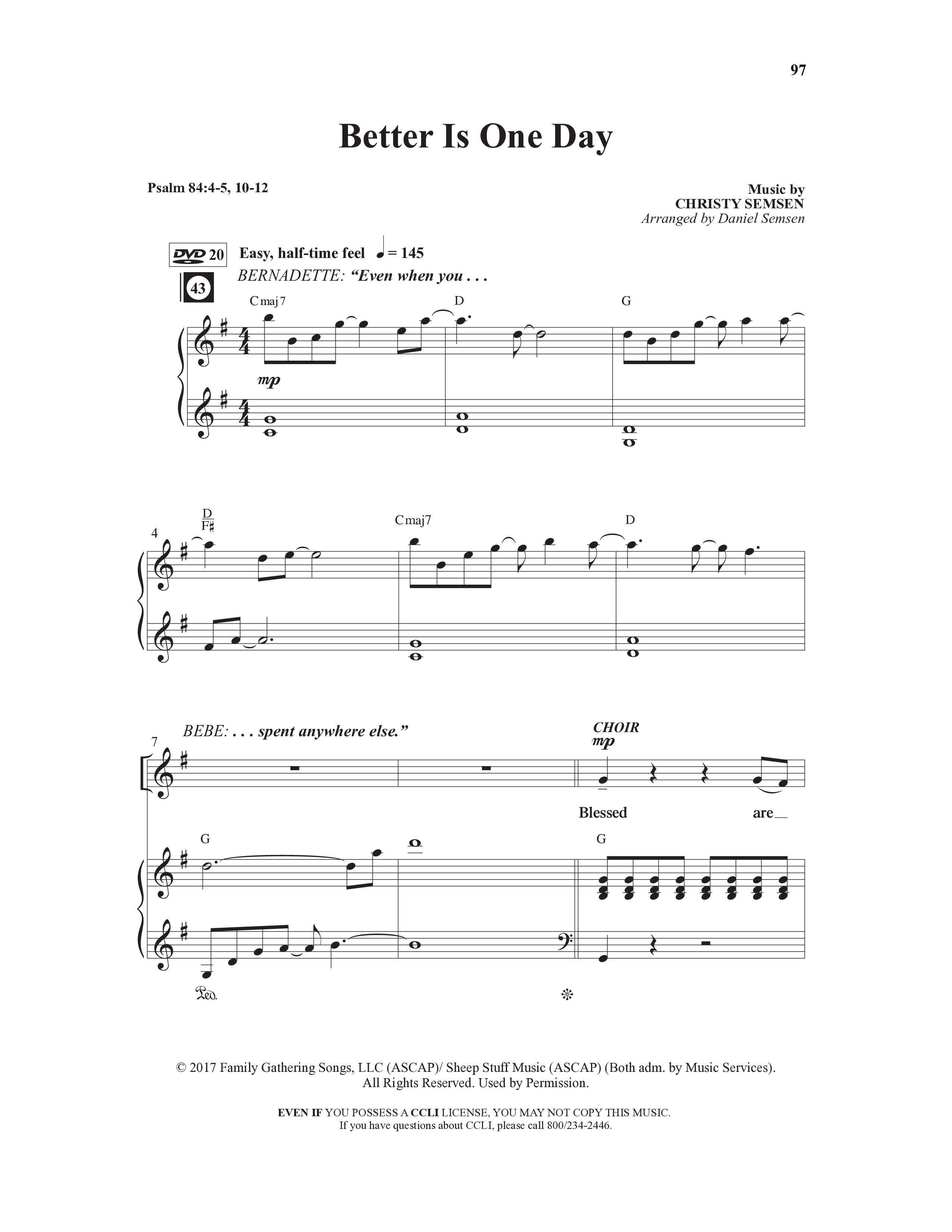 Danny & The Shacks (12 Song Choral Collection) Song 10 (Piano SATB) (WordKidz / Arr. Daniel Semsen)
