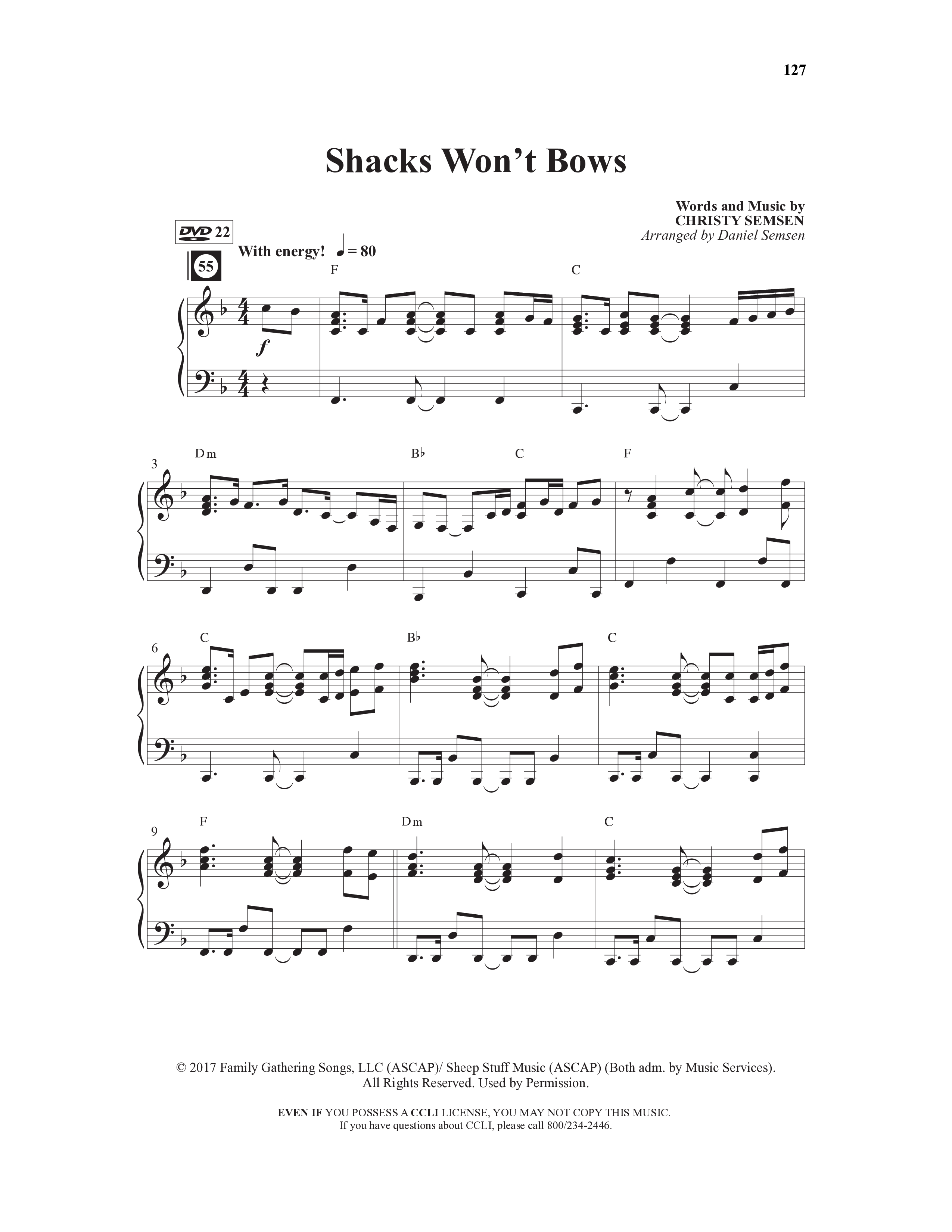 Danny & The Shacks (12 Song Choral Collection) Song 12 (Piano SATB) (WordKidz / Arr. Daniel Semsen)