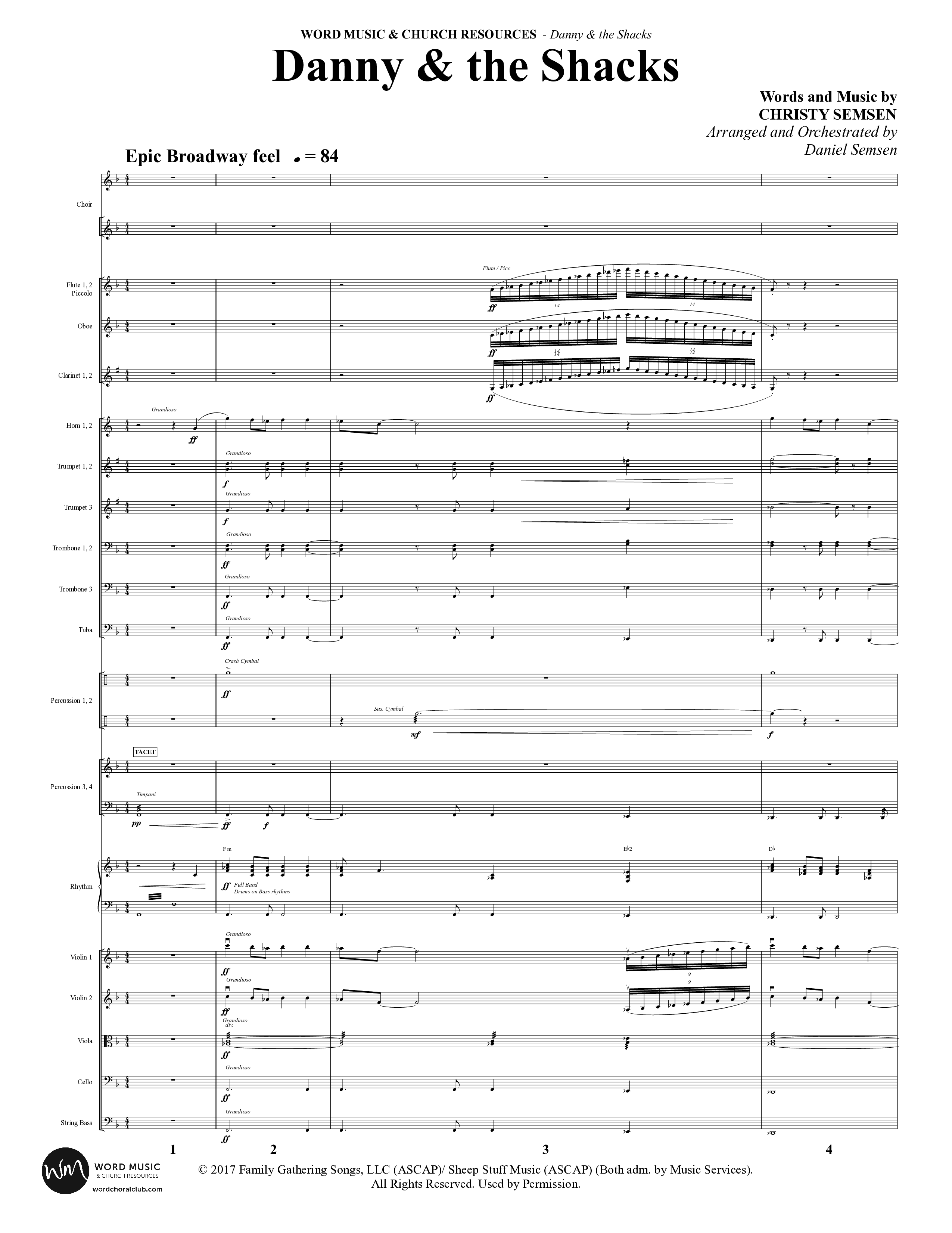 Danny & The Shacks (12 Song Choral Collection) Orchestrations (WordKidz / Arr. Daniel Semsen)