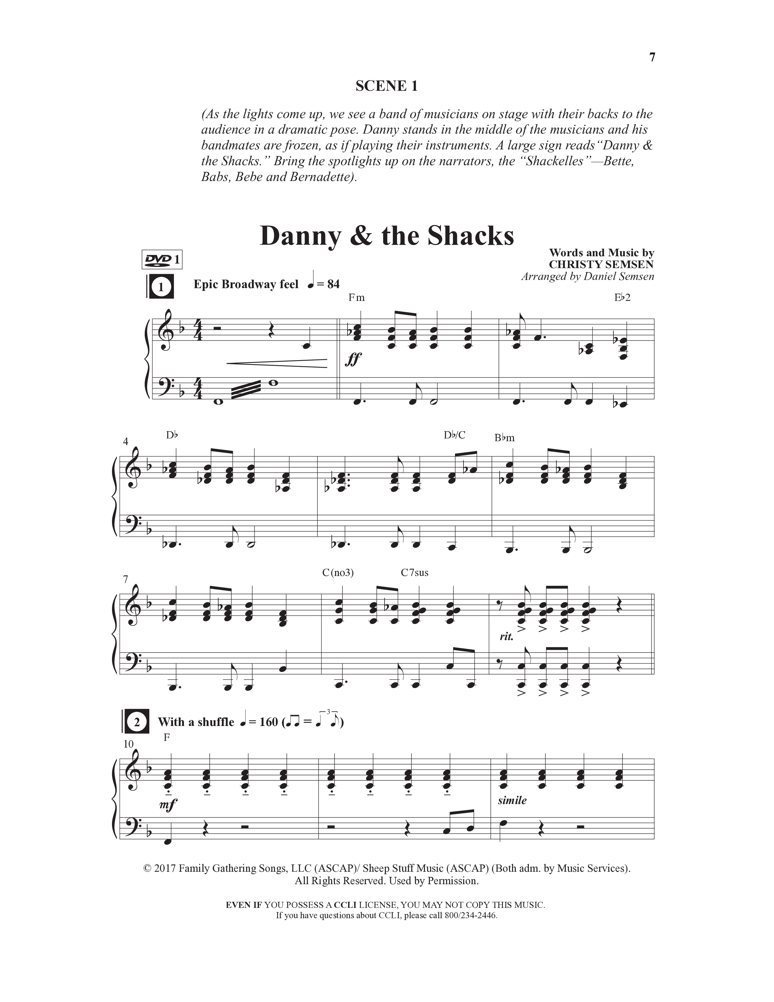 Danny & The Shacks (12 Song Choral Collection) Song 1 (Piano SATB) (WordKidz / Arr. Daniel Semsen)